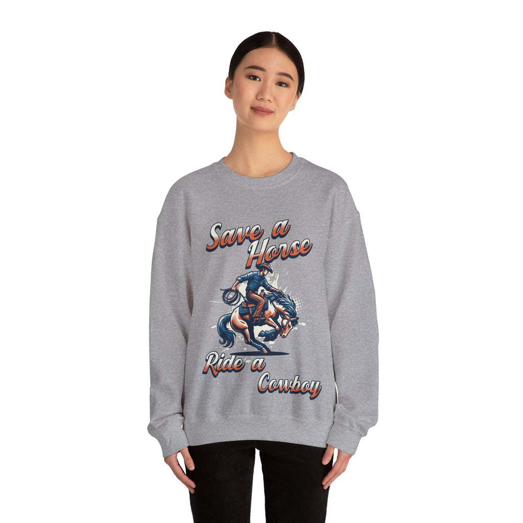 Save a Horse, Ride a Cowboy Unisex Heavy Blend™ Crewneck Sweatshirt