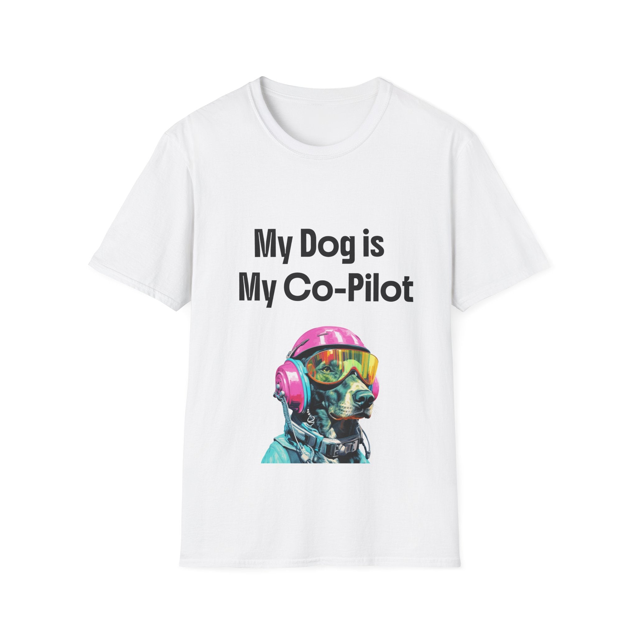 Dog Co-Pilot Unisex Softstyle T-Shirt