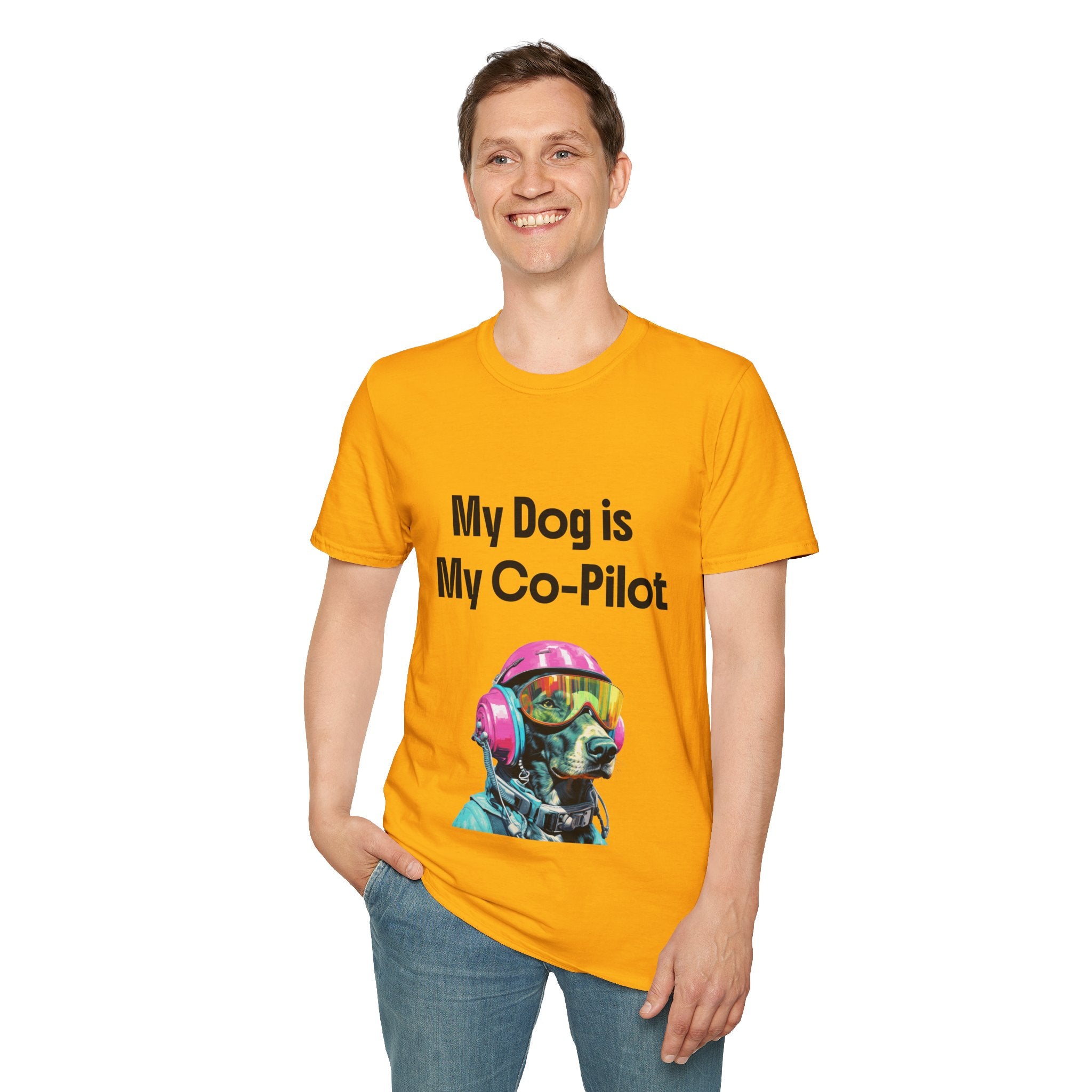 Dog Co-Pilot Unisex Softstyle T-Shirt