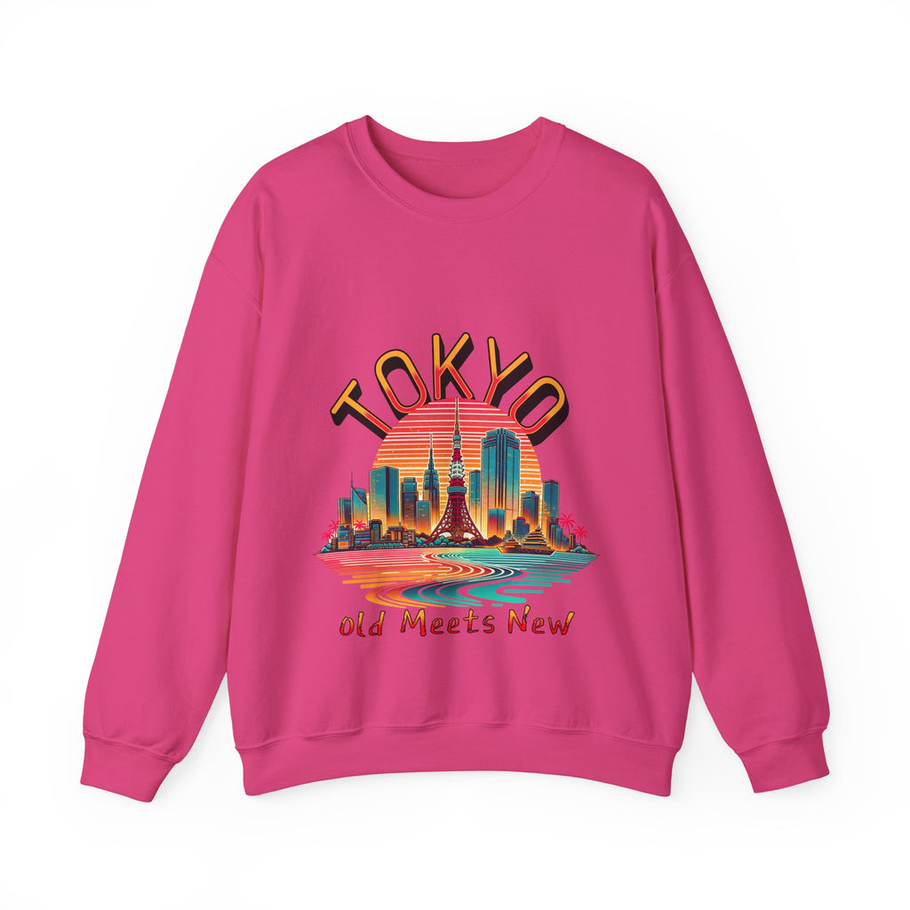 Toyko Old meets New Unisex Heavy Blend™ Crewneck Sweatshirt