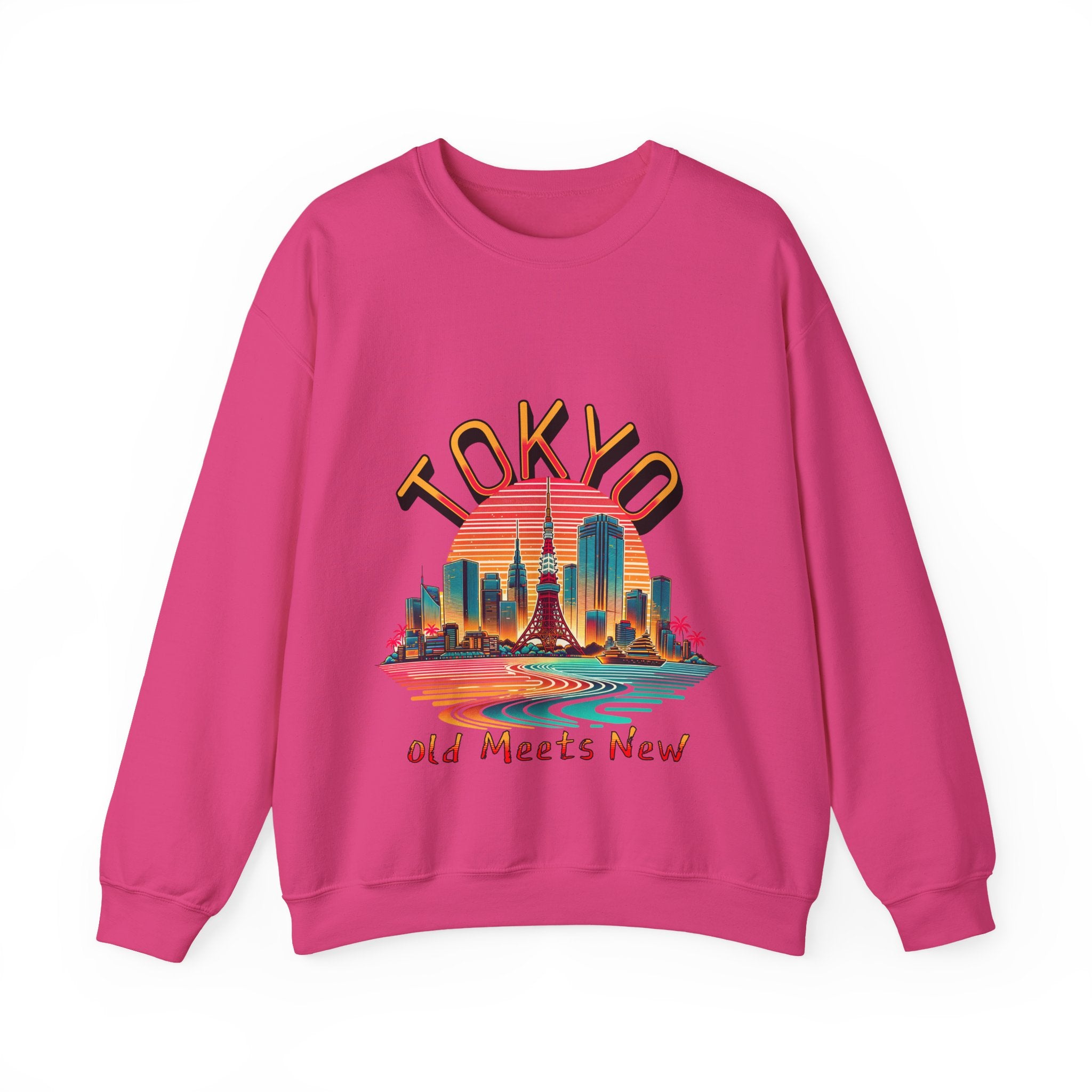 Toyko Old meets New Unisex Heavy Blend™ Crewneck Sweatshirt