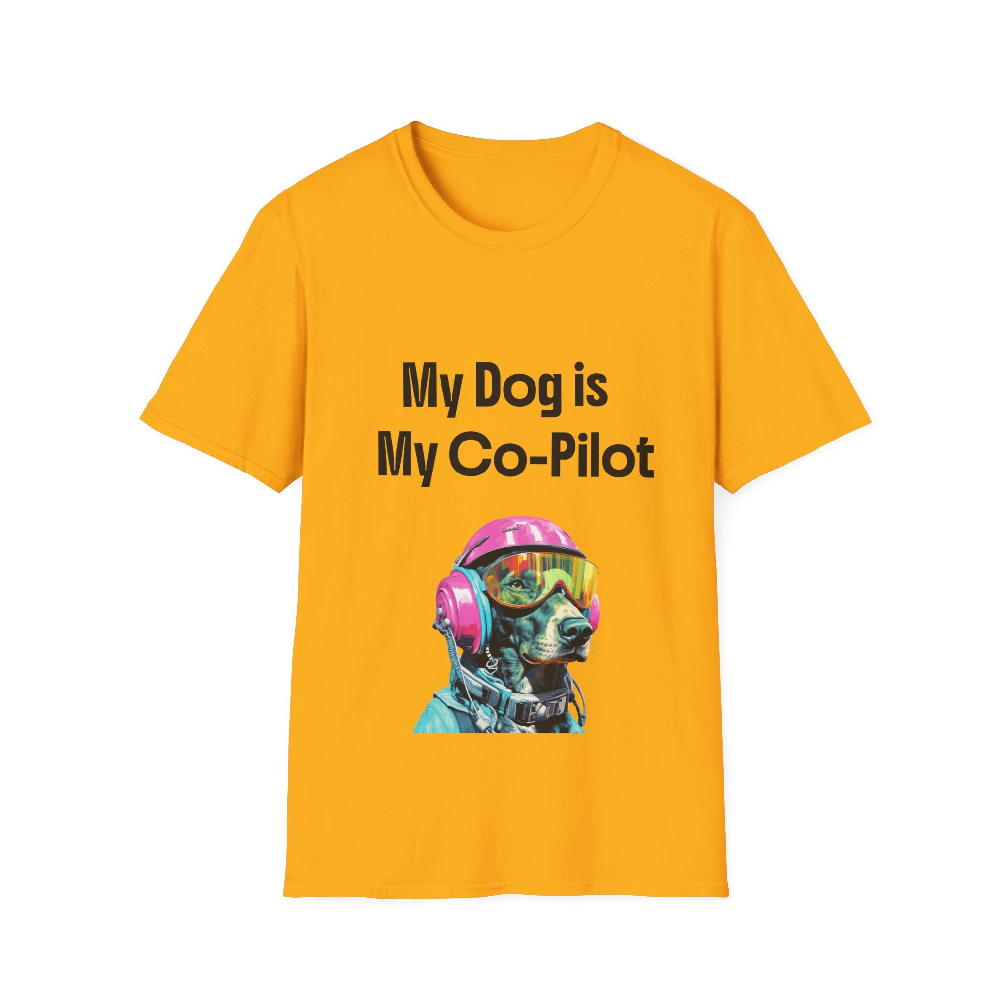 Dog Co-Pilot Unisex Softstyle T-Shirt