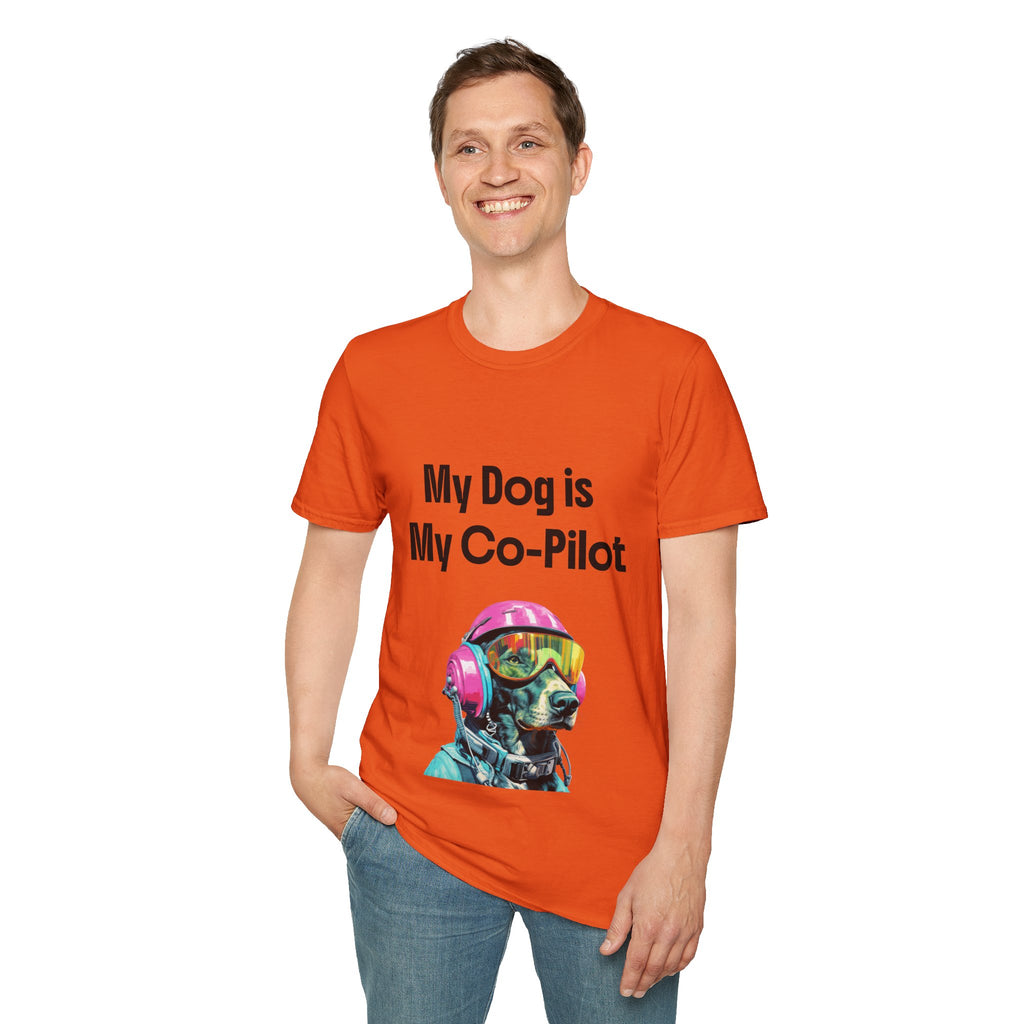 Dog Co-Pilot Unisex Softstyle T-Shirt