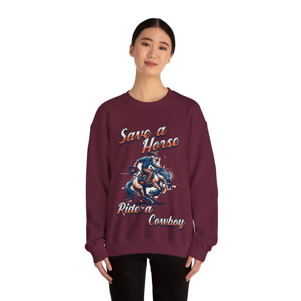 Save a Horse, Ride a Cowboy Unisex Heavy Blend™ Crewneck Sweatshirt