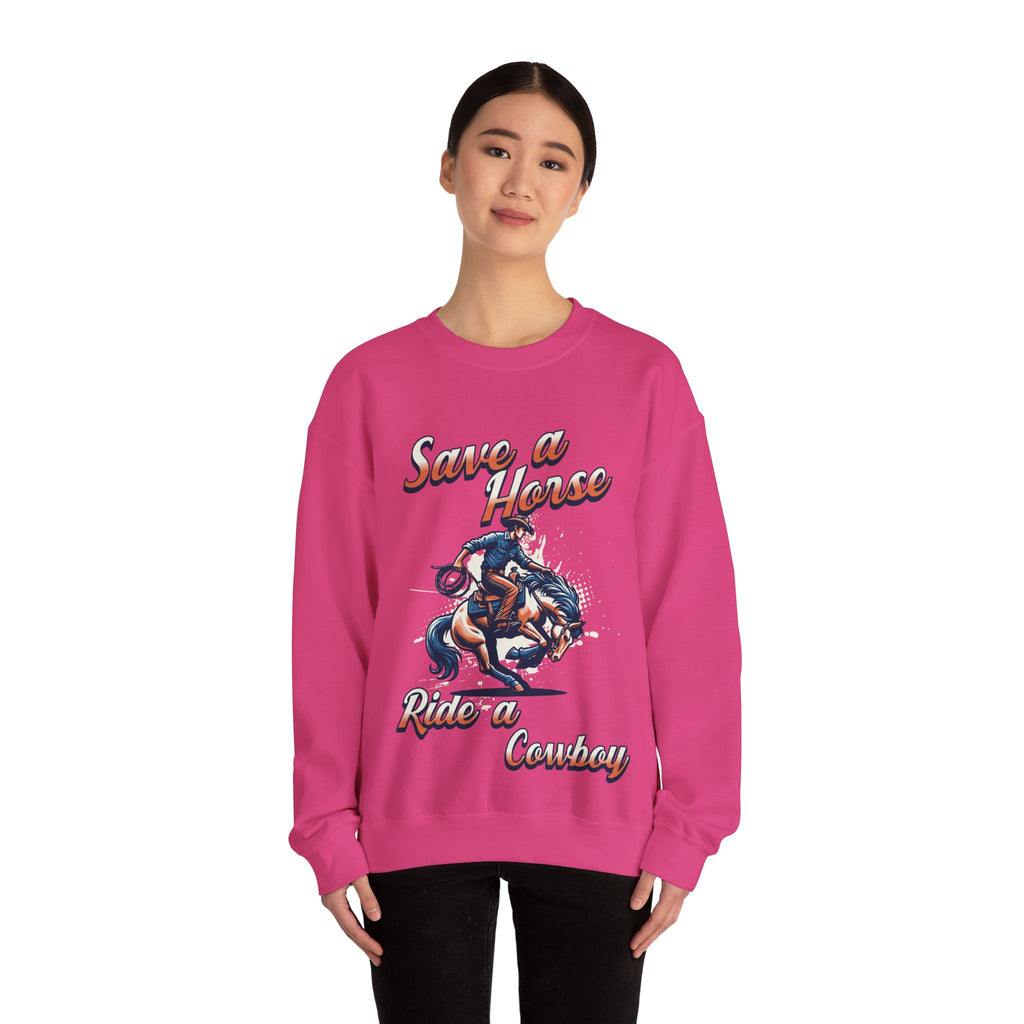Save a Horse, Ride a Cowboy Unisex Heavy Blend™ Crewneck Sweatshirt
