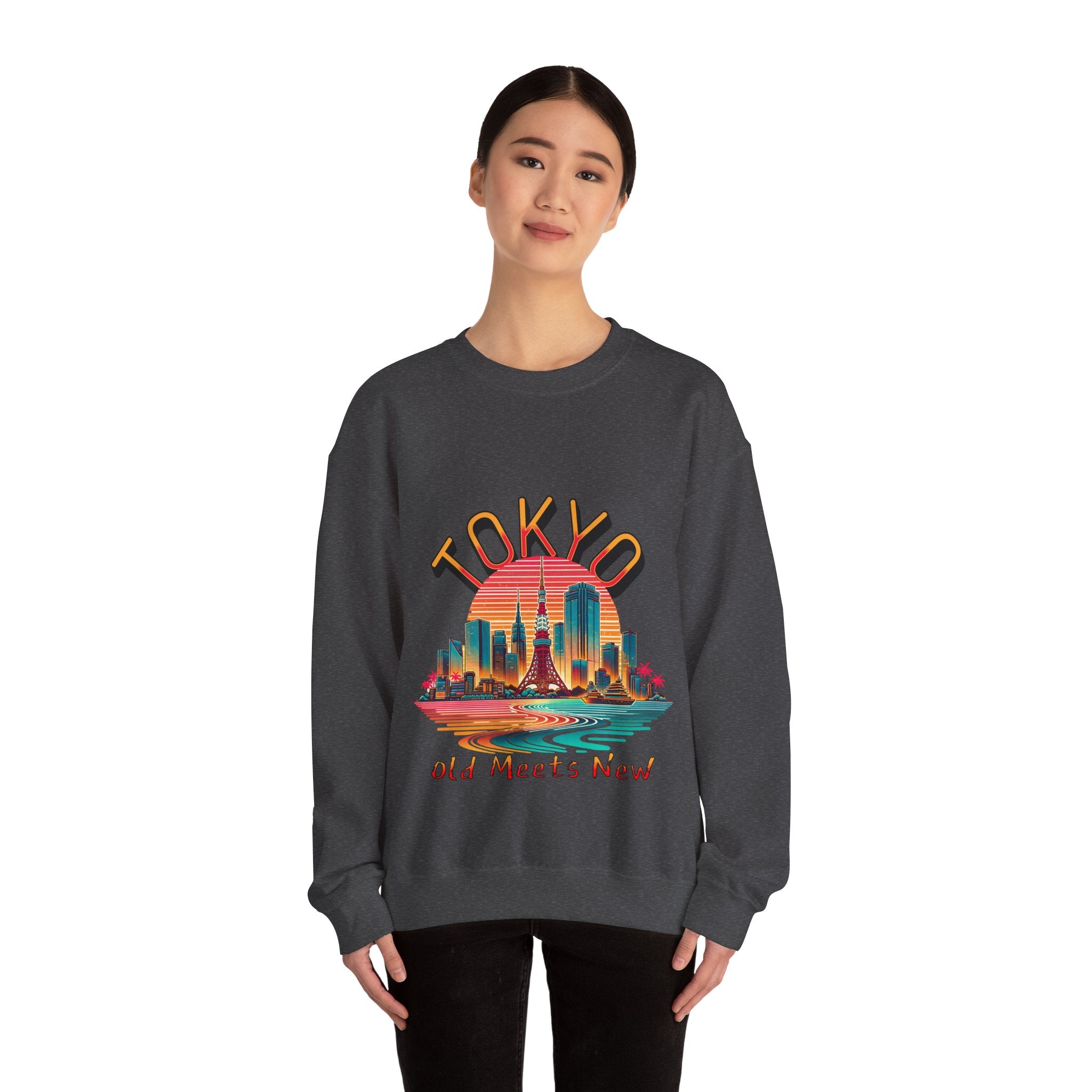 Toyko Old meets New Unisex Heavy Blend™ Crewneck Sweatshirt