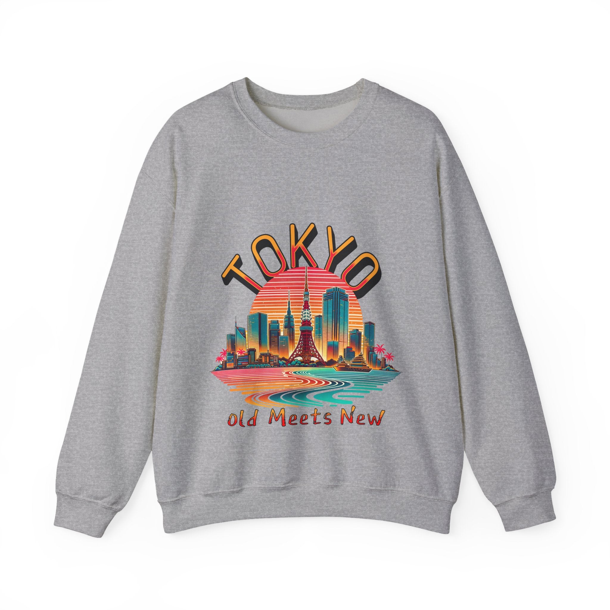 Toyko Old meets New Unisex Heavy Blend™ Crewneck Sweatshirt