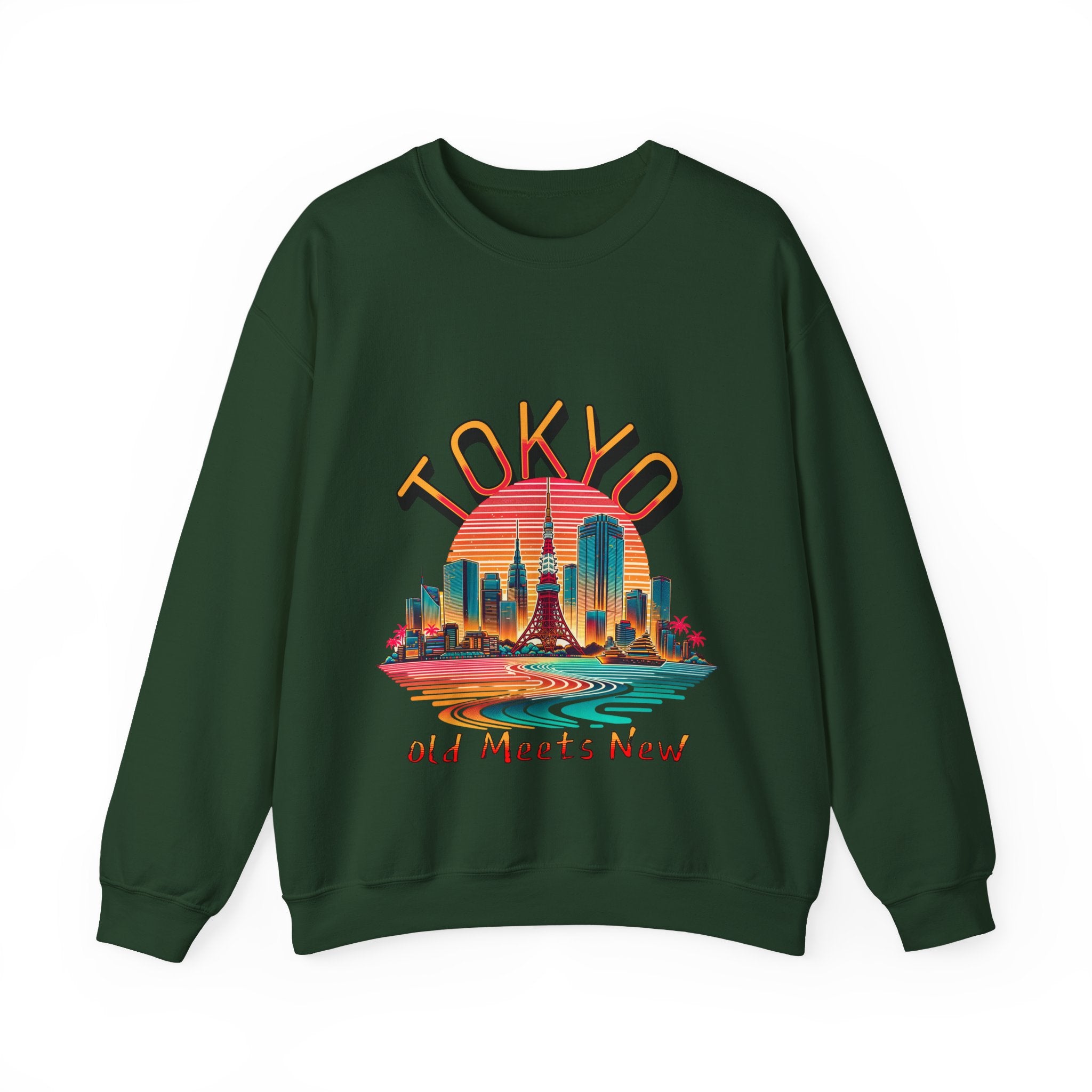 Toyko Old meets New Unisex Heavy Blend™ Crewneck Sweatshirt