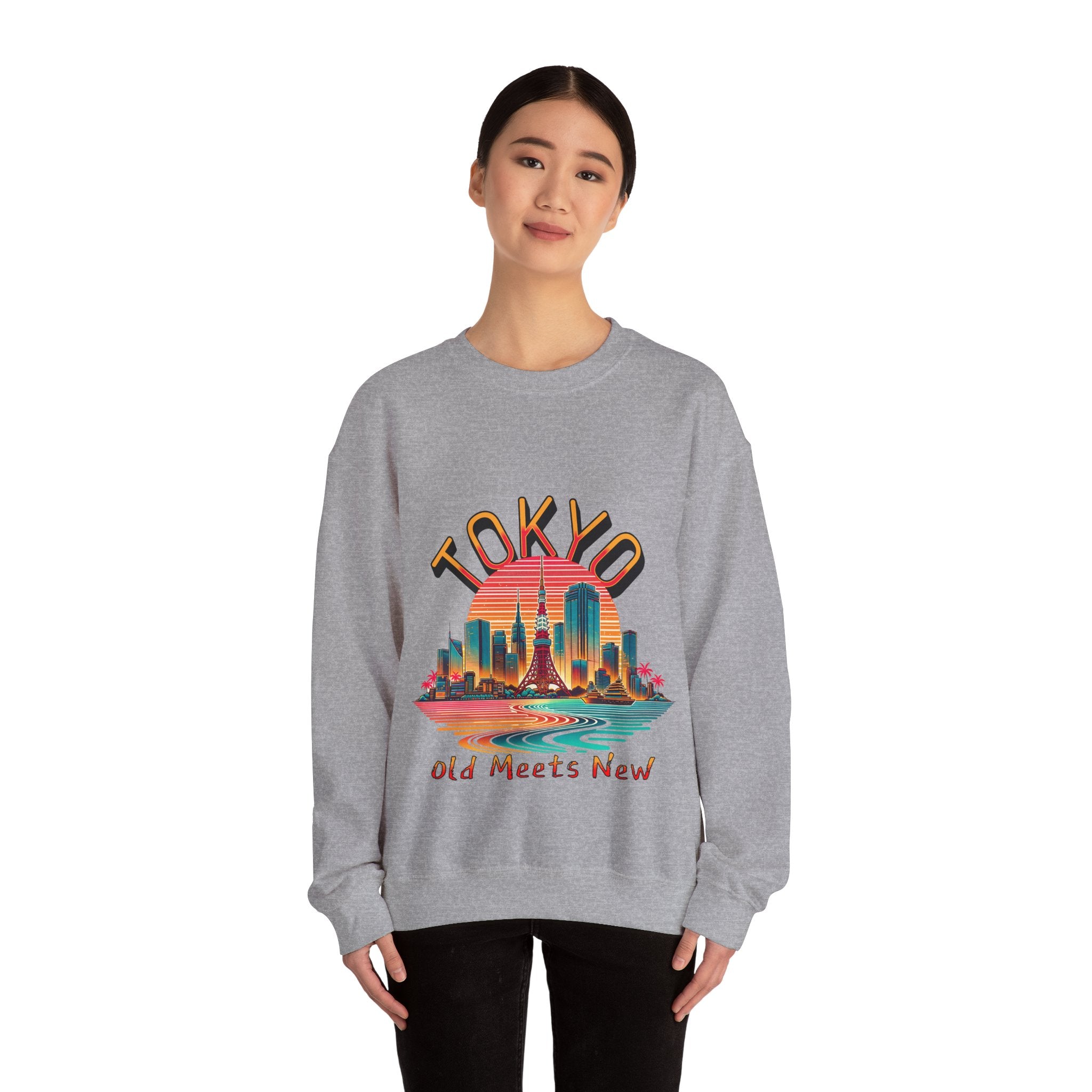 Toyko Old meets New Unisex Heavy Blend™ Crewneck Sweatshirt