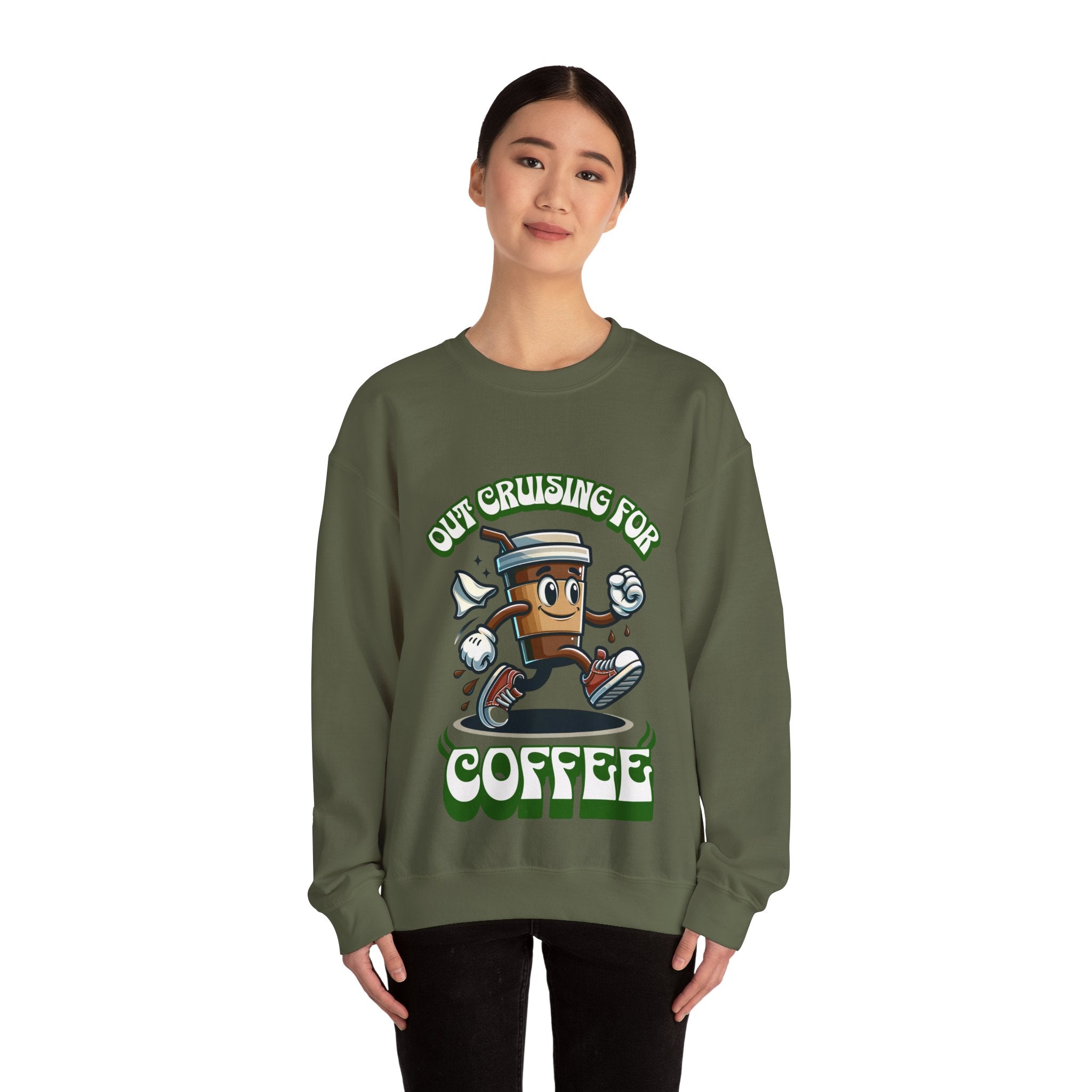 Crusing for Coffee Unisex Heavy Blend™ Crewneck Sweatshirt