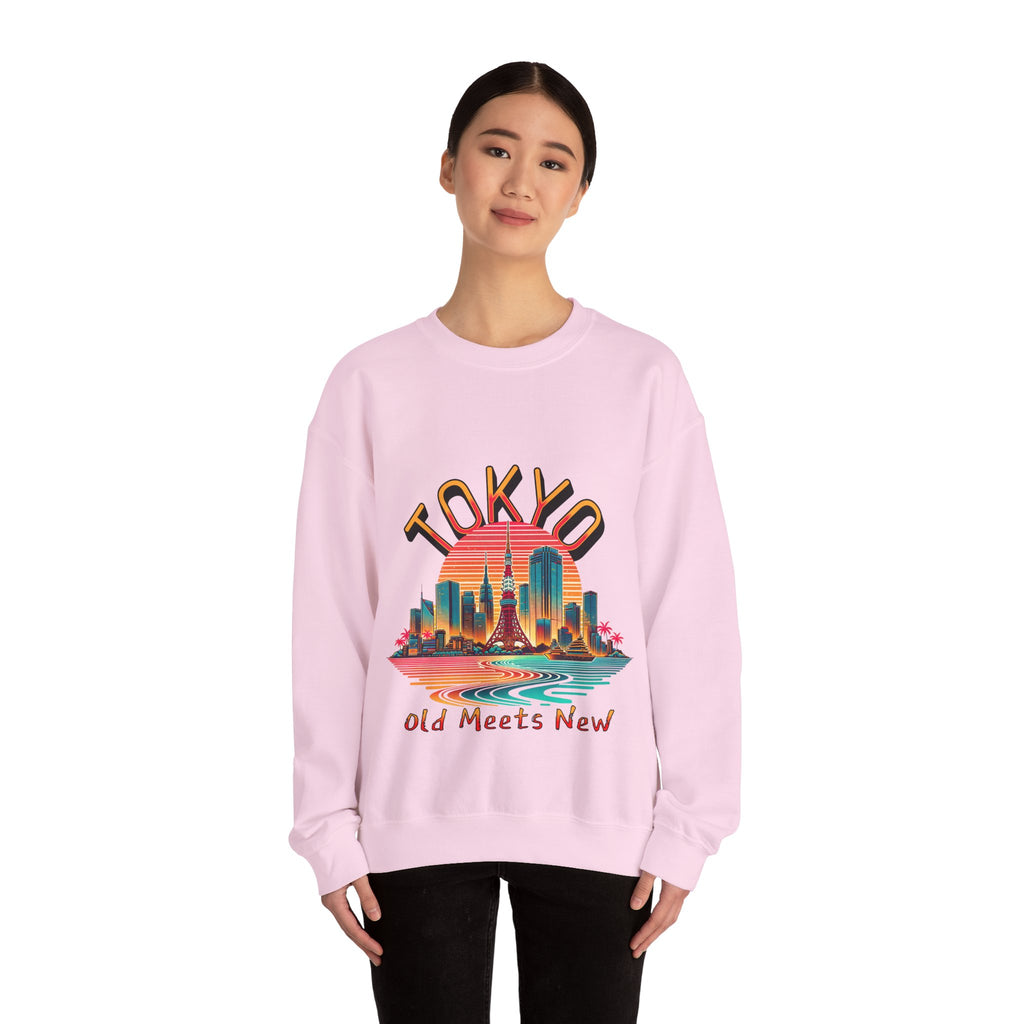 Toyko Old meets New Unisex Heavy Blend™ Crewneck Sweatshirt