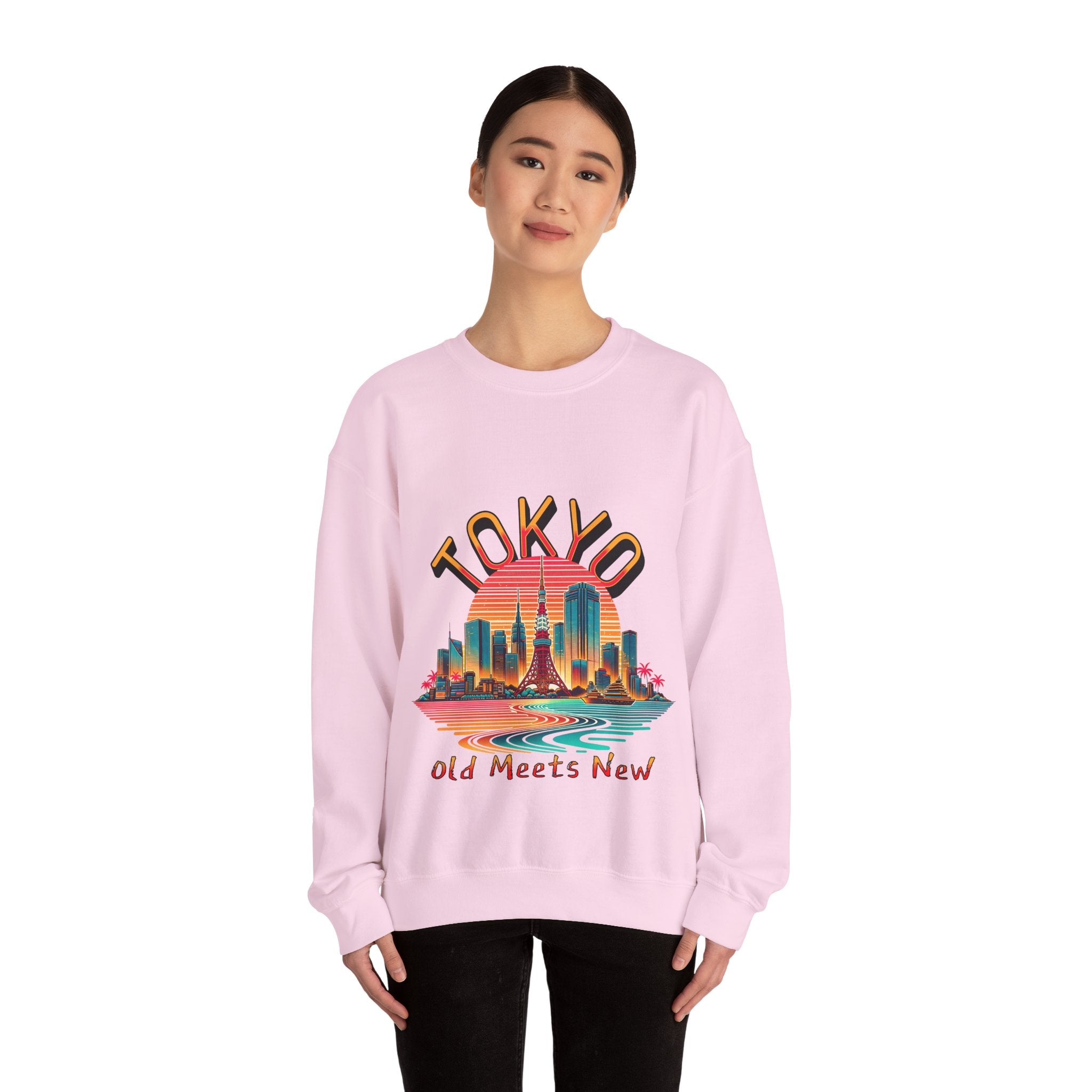 Toyko Old meets New Unisex Heavy Blend™ Crewneck Sweatshirt