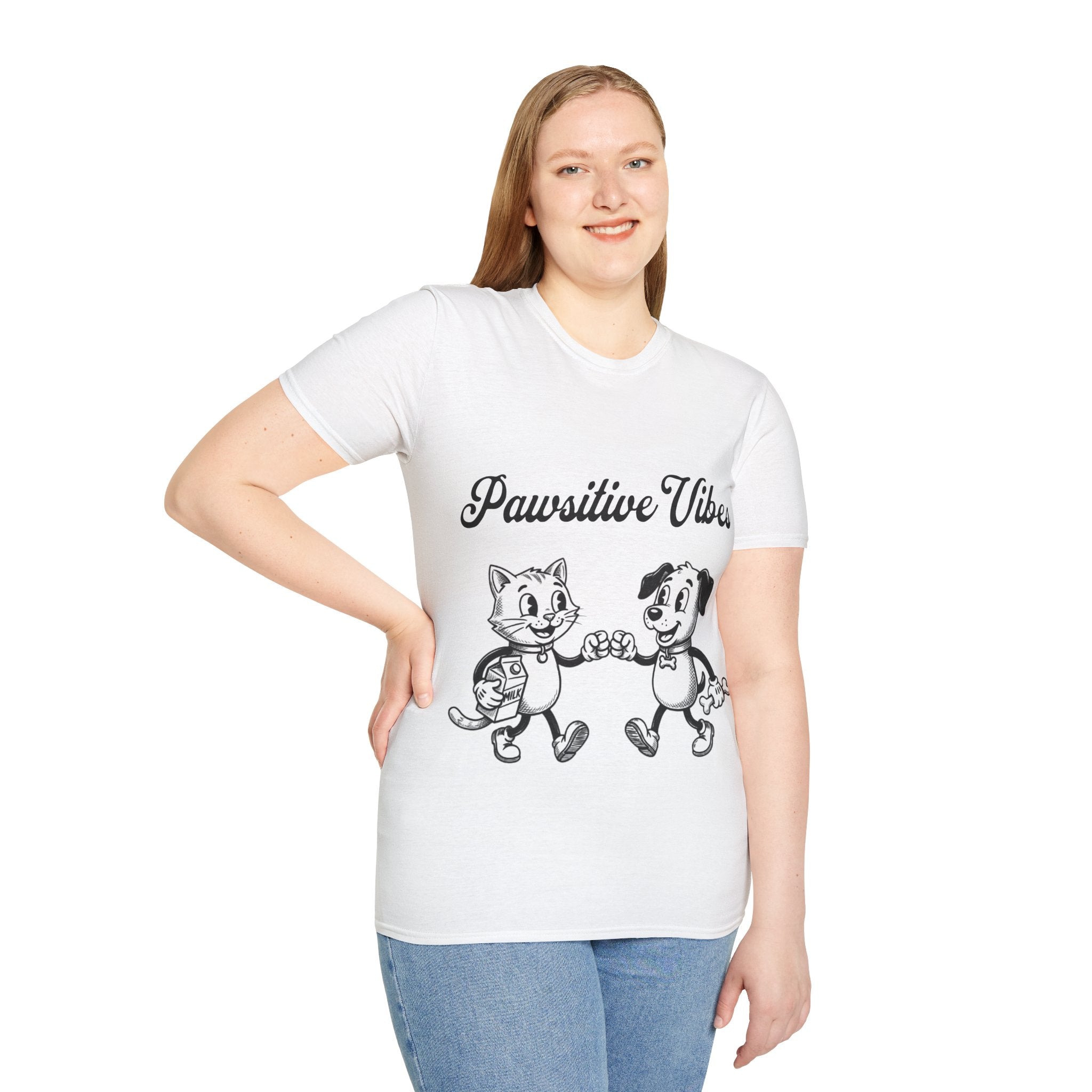 Pawsitive Vibes Unisex Softstyle T-Shirt