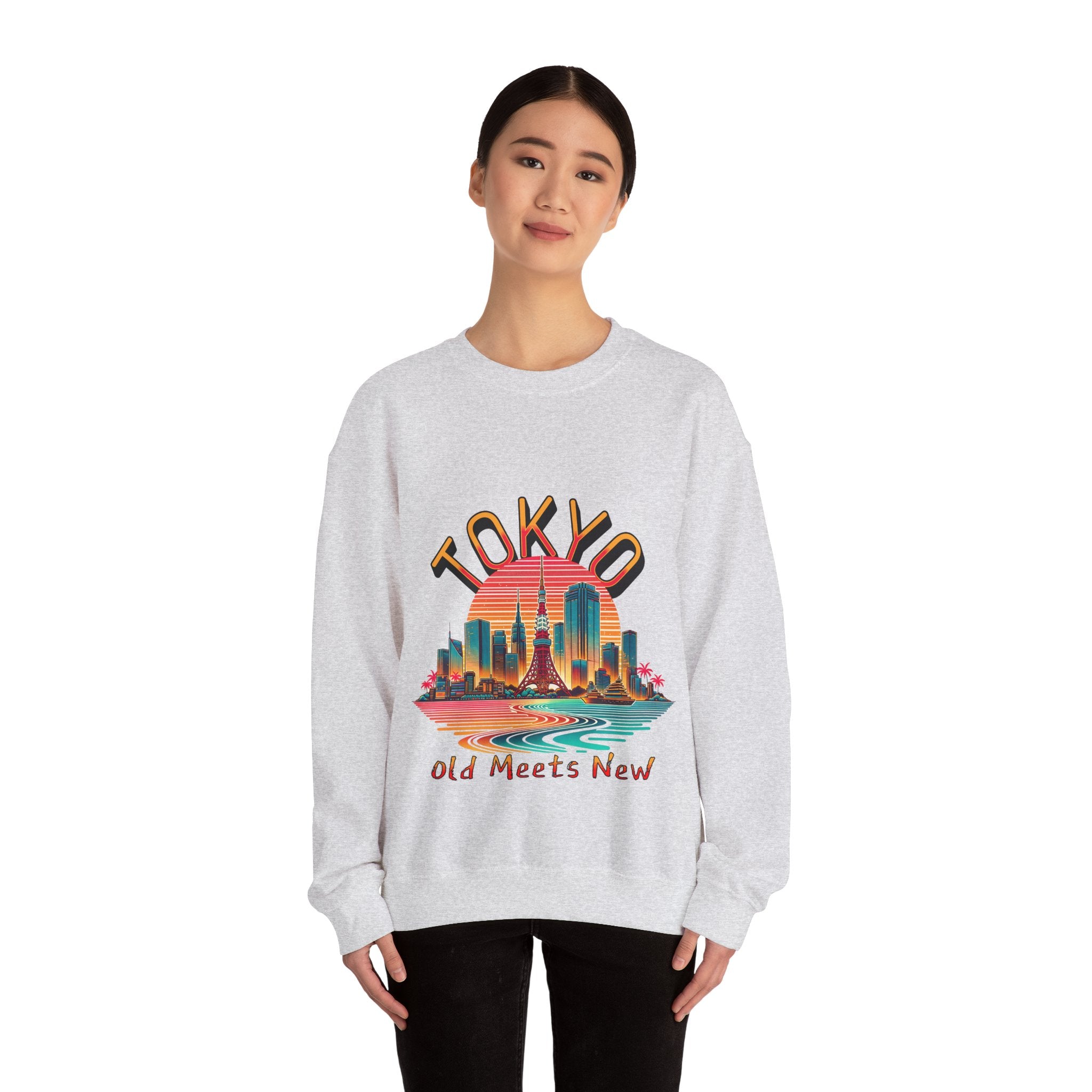 Toyko Old meets New Unisex Heavy Blend™ Crewneck Sweatshirt