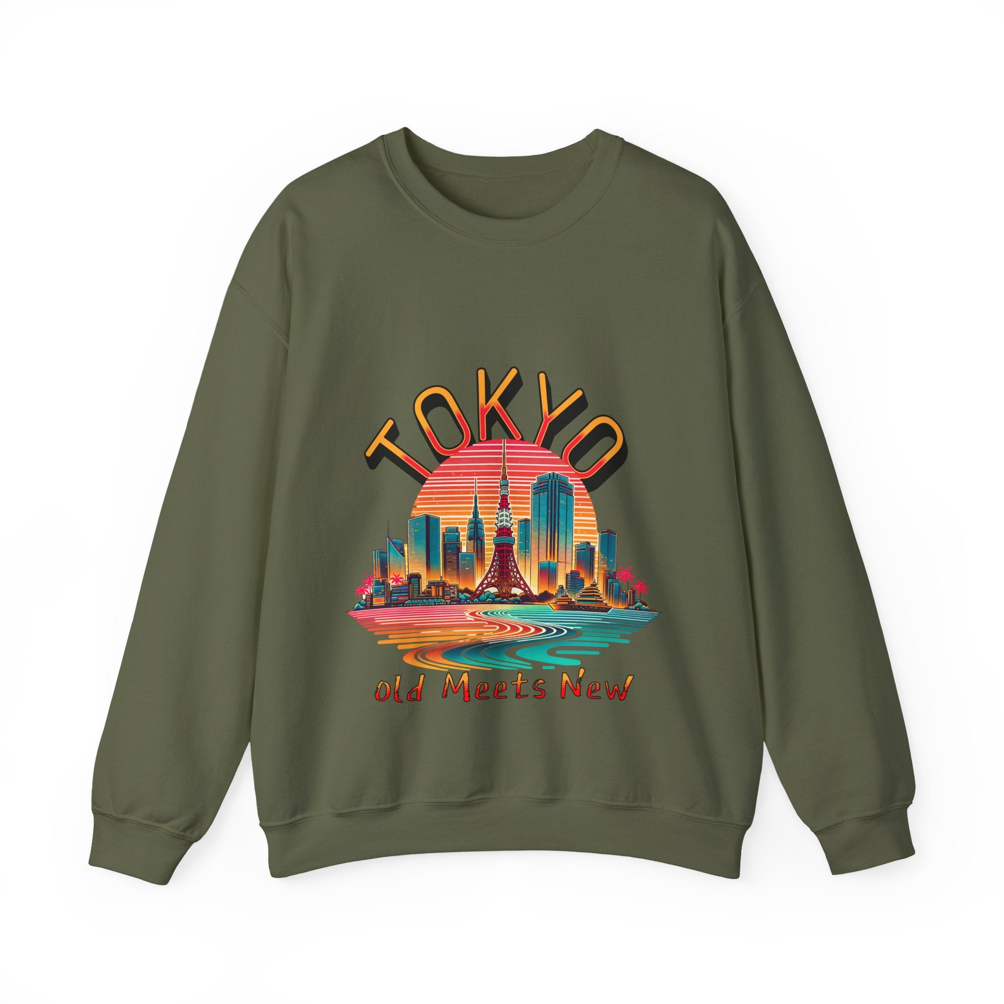 Toyko Old meets New Unisex Heavy Blend™ Crewneck Sweatshirt