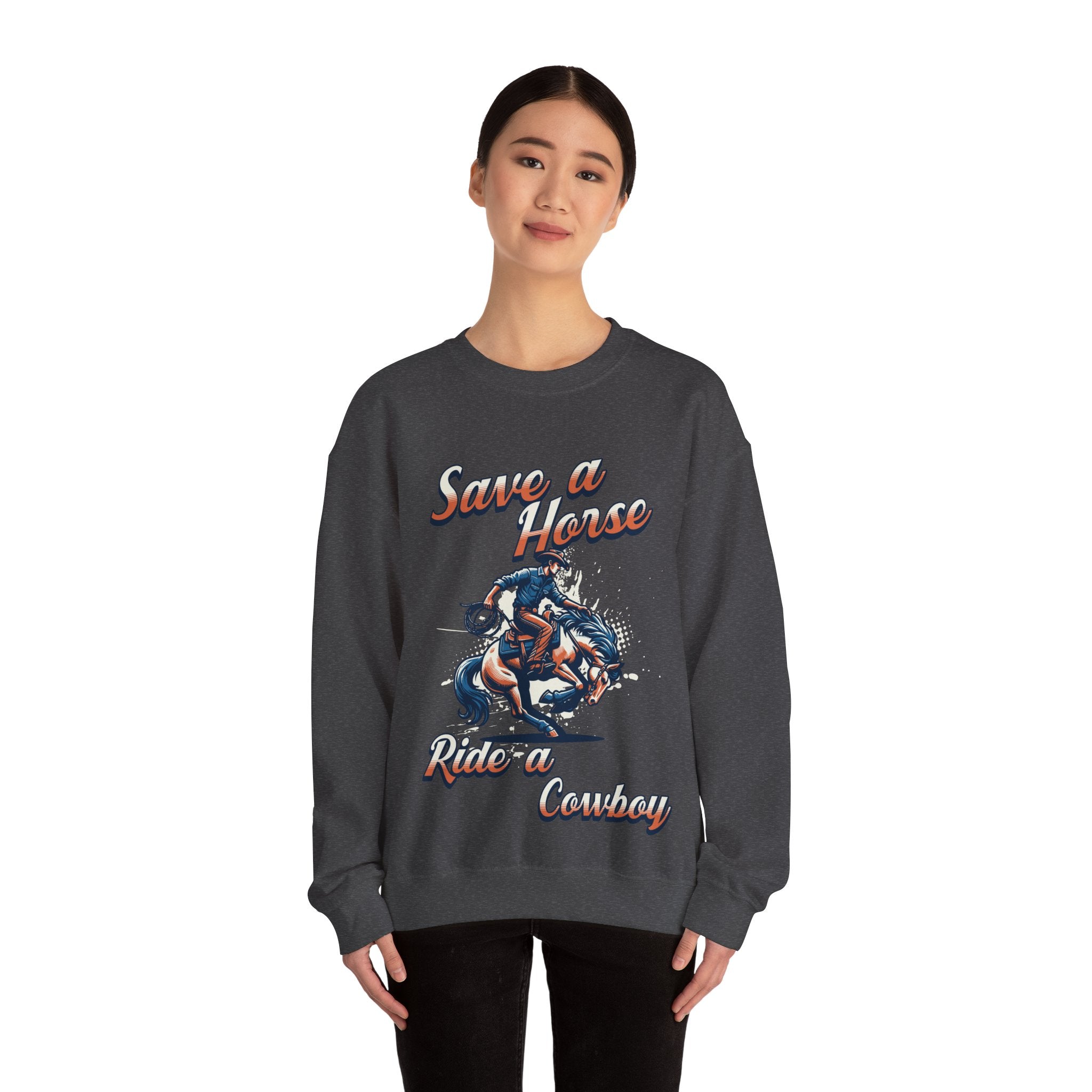 Save a Horse, Ride a Cowboy Unisex Heavy Blend™ Crewneck Sweatshirt