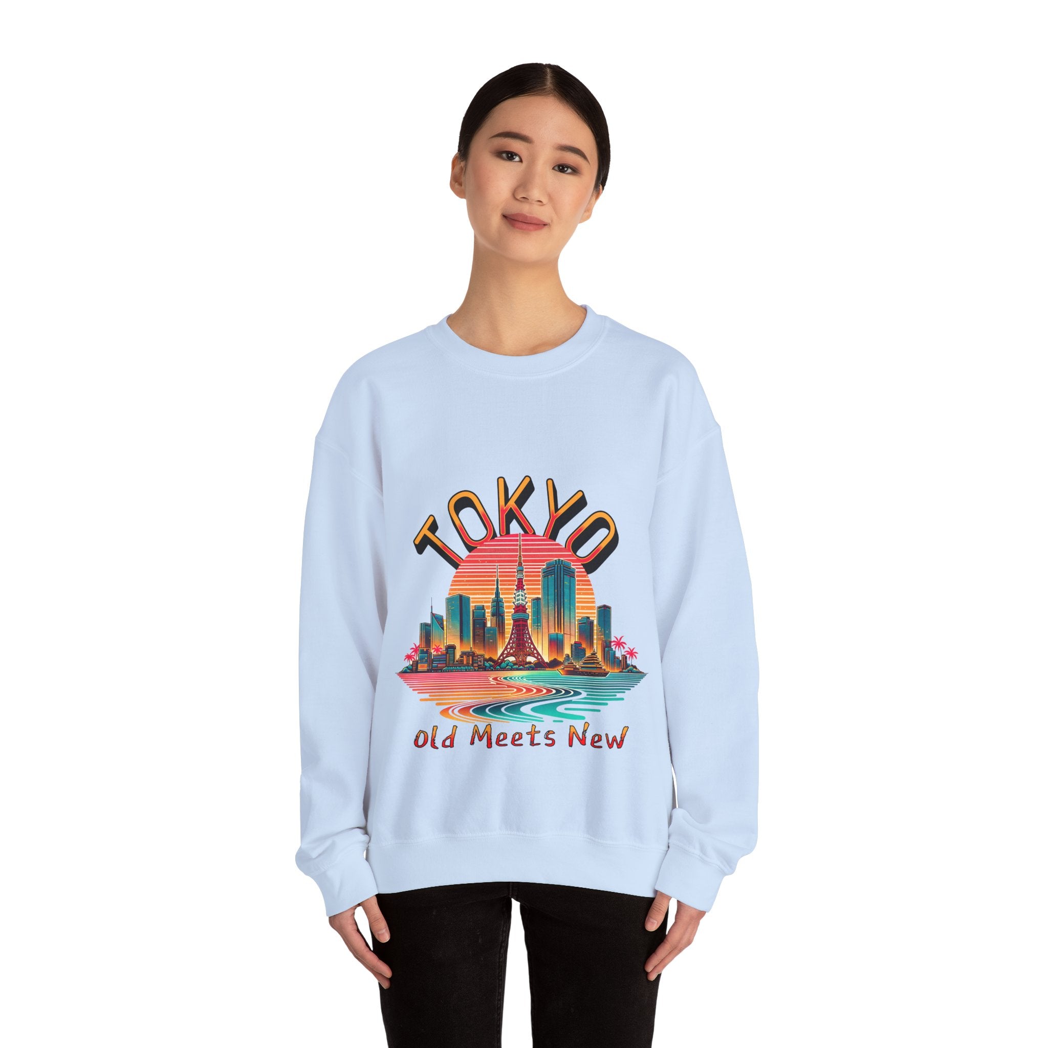 Toyko Old meets New Unisex Heavy Blend™ Crewneck Sweatshirt