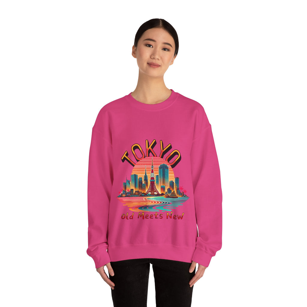 Toyko Old meets New Unisex Heavy Blend™ Crewneck Sweatshirt