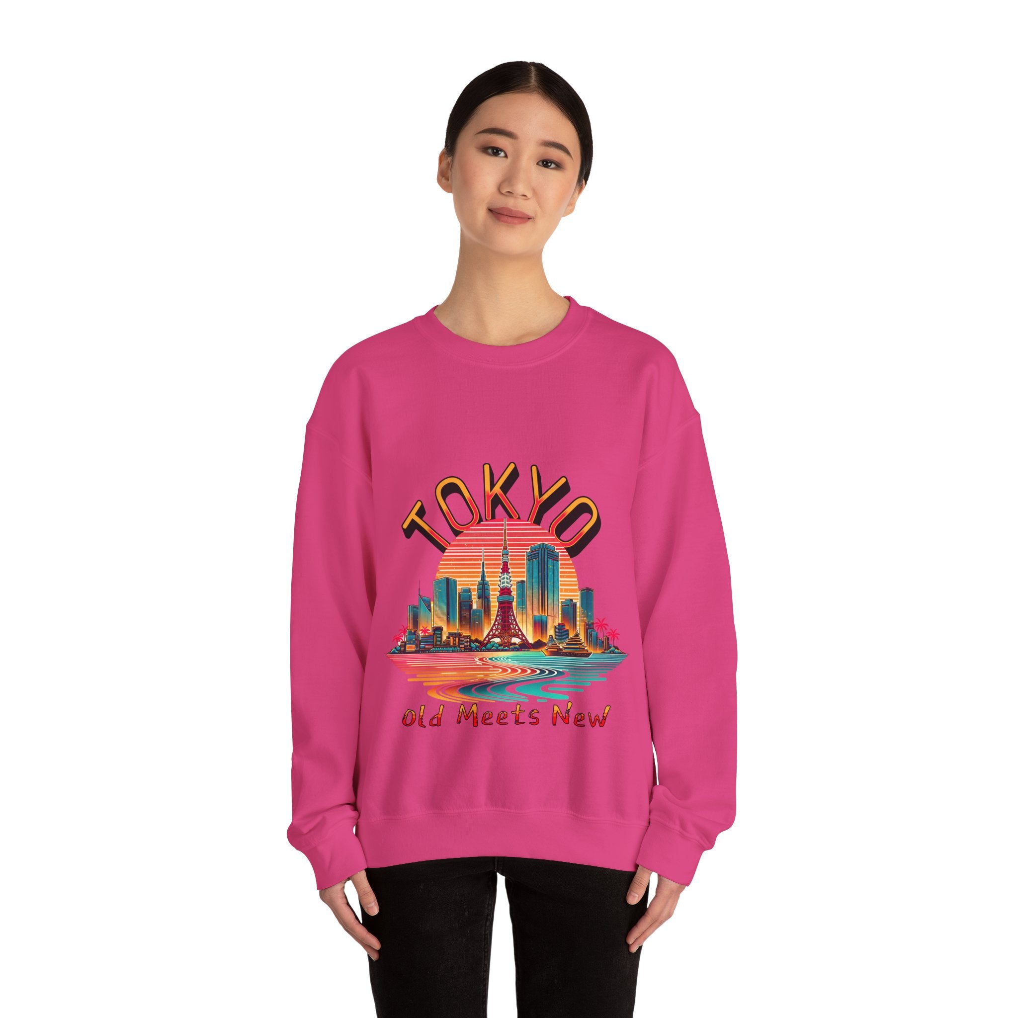 Toyko Old meets New Unisex Heavy Blend™ Crewneck Sweatshirt
