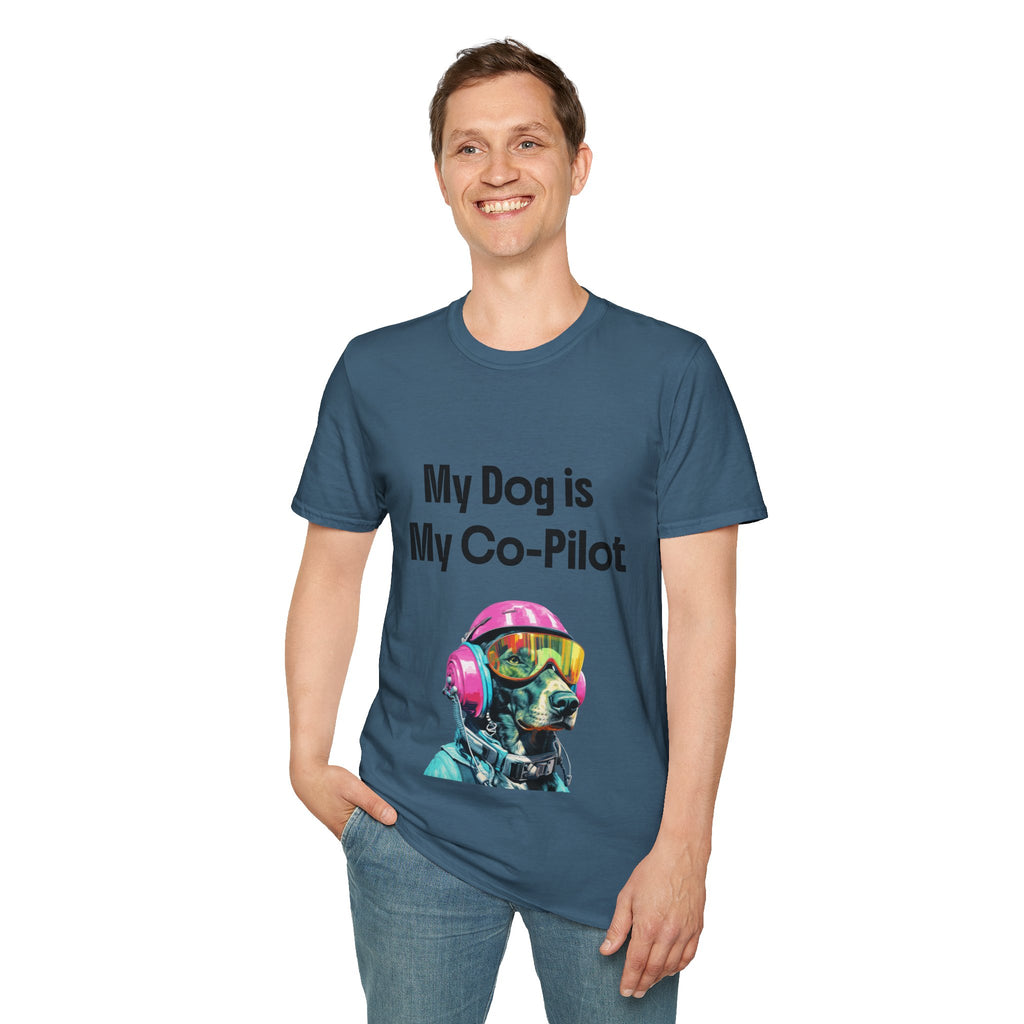 Dog Co-Pilot Unisex Softstyle T-Shirt
