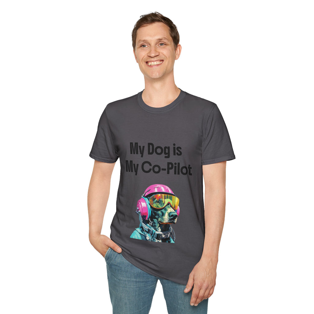 Dog Co-Pilot Unisex Softstyle T-Shirt