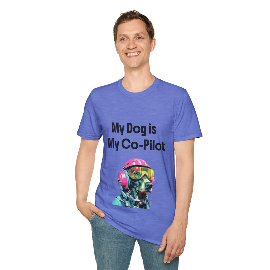 Dog Co-Pilot Unisex Softstyle T-Shirt