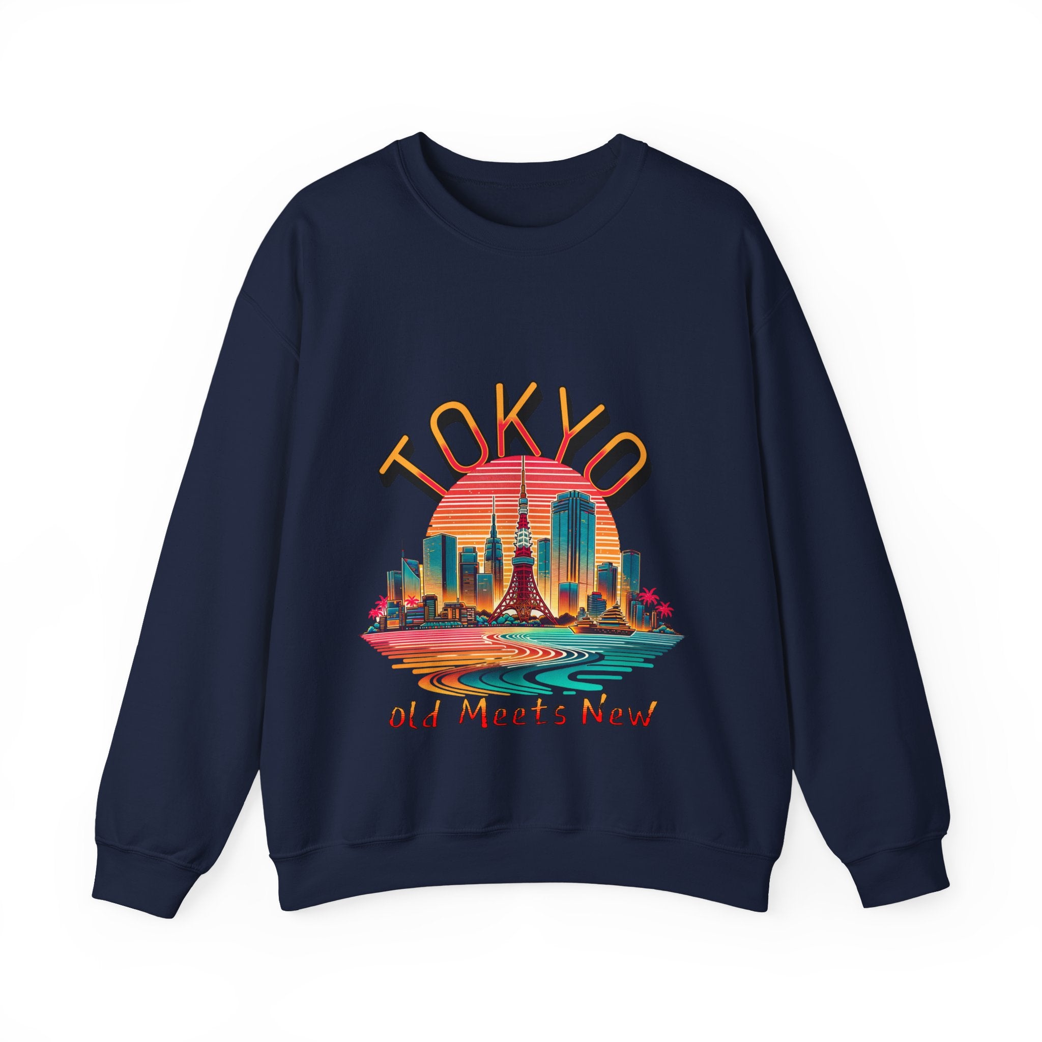 Toyko Old meets New Unisex Heavy Blend™ Crewneck Sweatshirt