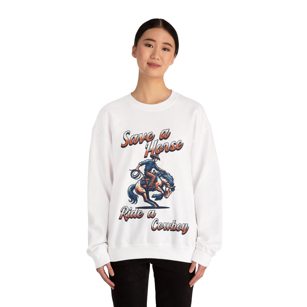Save a Horse, Ride a Cowboy Unisex Heavy Blend™ Crewneck Sweatshirt