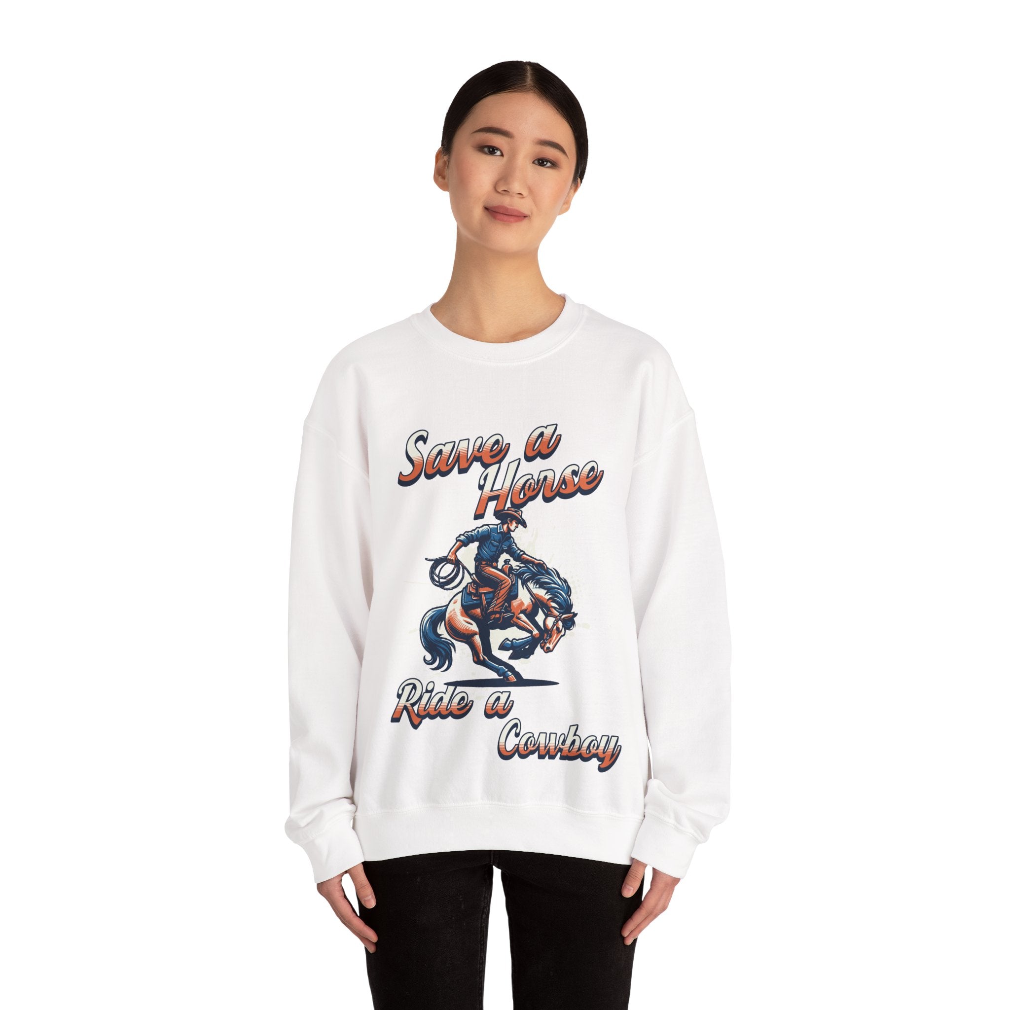 Save a Horse, Ride a Cowboy Unisex Heavy Blend™ Crewneck Sweatshirt