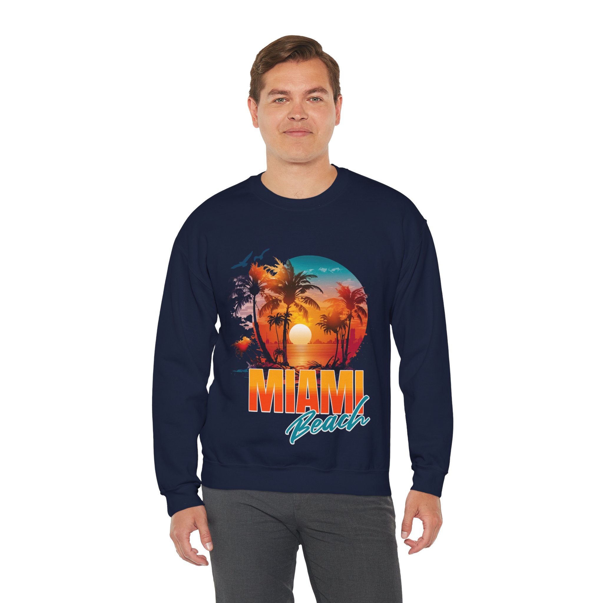 Miami Beach Unisex Heavy Blend™ Crewneck Sweatshirt
