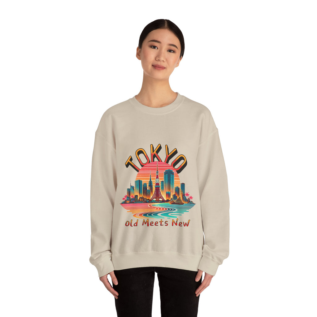 Toyko Old meets New Unisex Heavy Blend™ Crewneck Sweatshirt