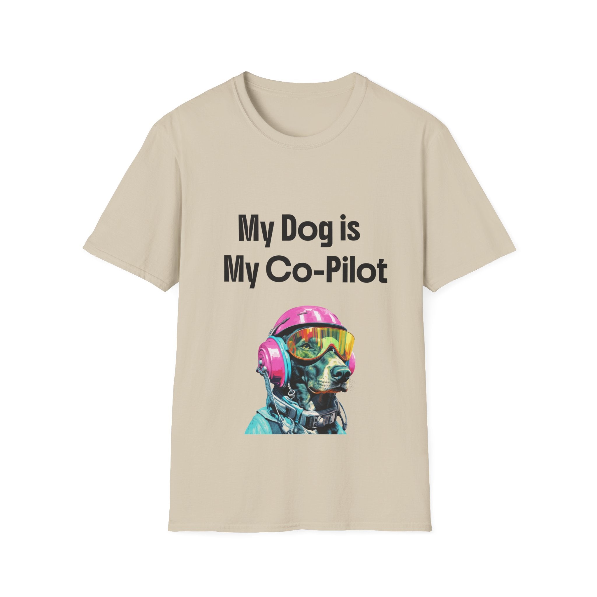 Dog Co-Pilot Unisex Softstyle T-Shirt