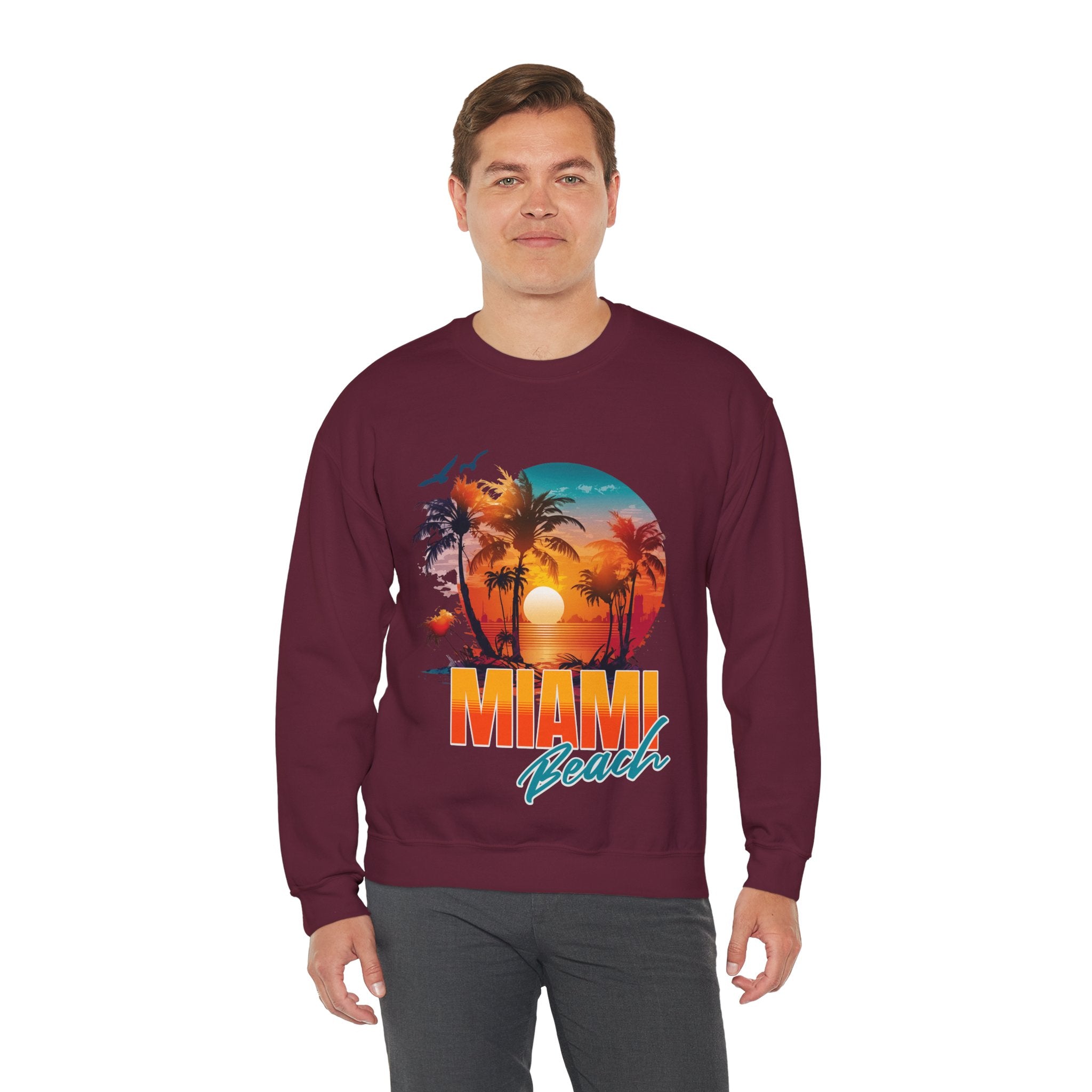 Miami Beach Unisex Heavy Blend™ Crewneck Sweatshirt