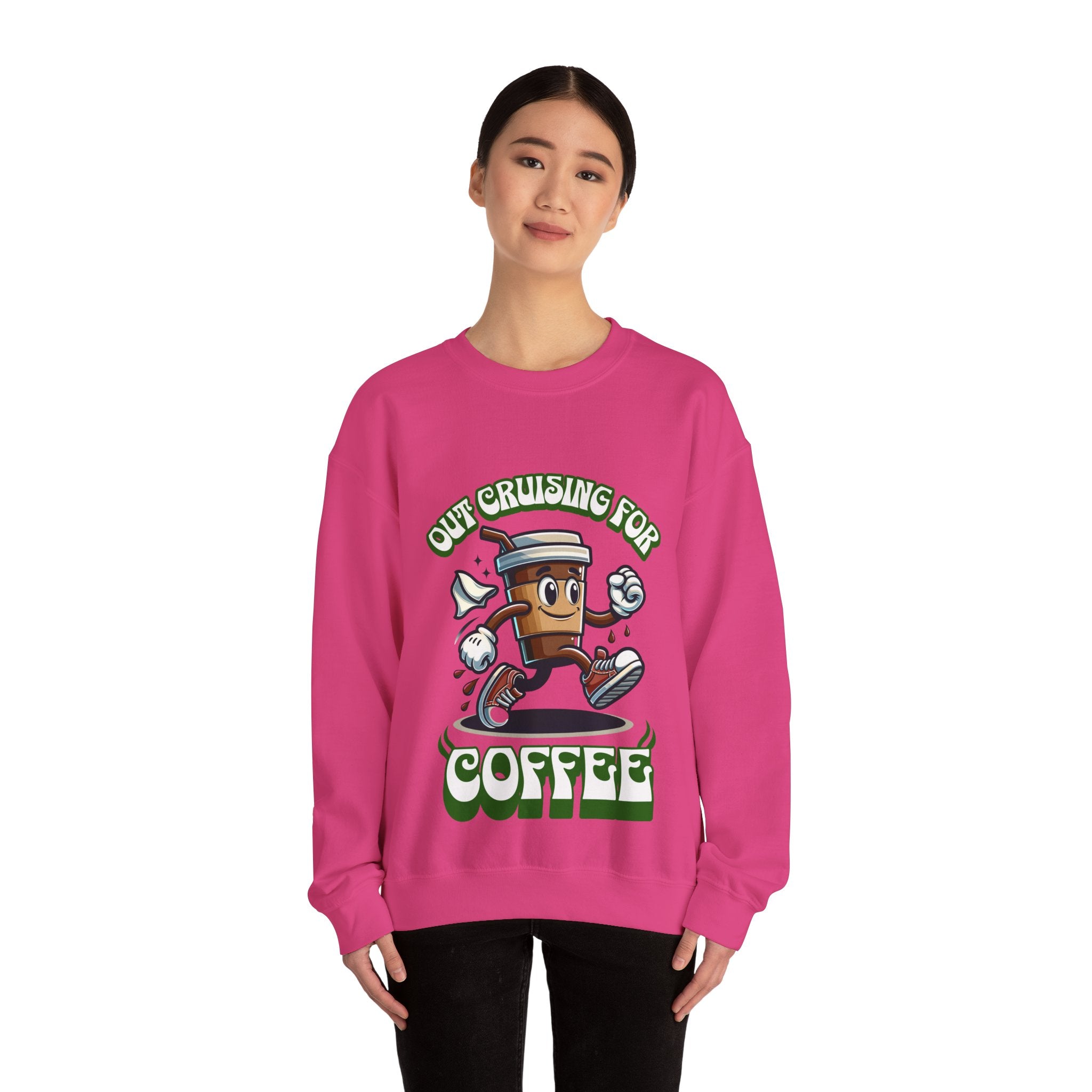 Crusing for Coffee Unisex Heavy Blend™ Crewneck Sweatshirt