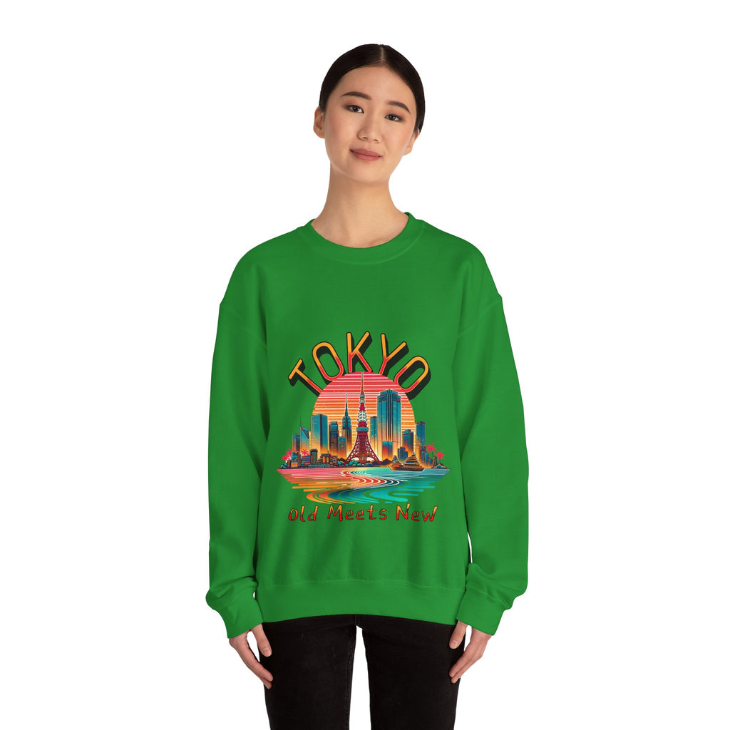 Toyko Old meets New Unisex Heavy Blend™ Crewneck Sweatshirt