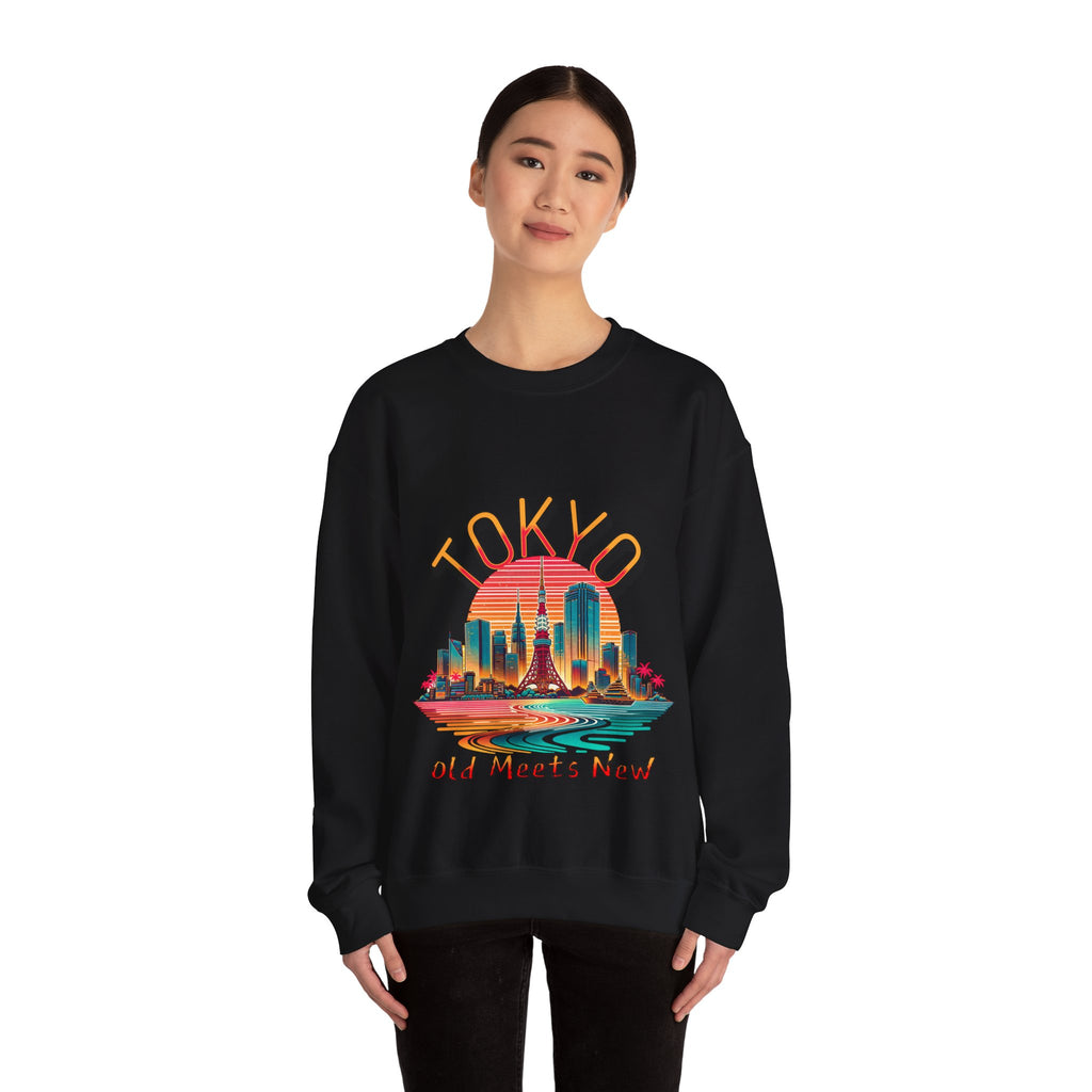 Toyko Old meets New Unisex Heavy Blend™ Crewneck Sweatshirt