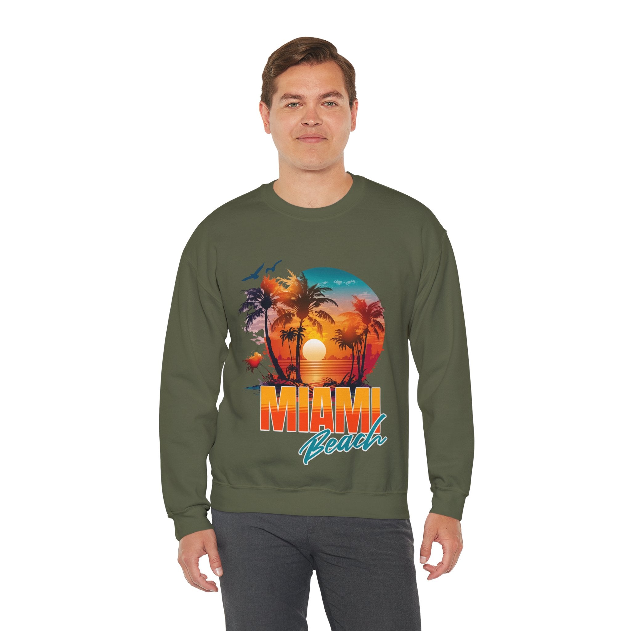 Miami Beach Unisex Heavy Blend™ Crewneck Sweatshirt