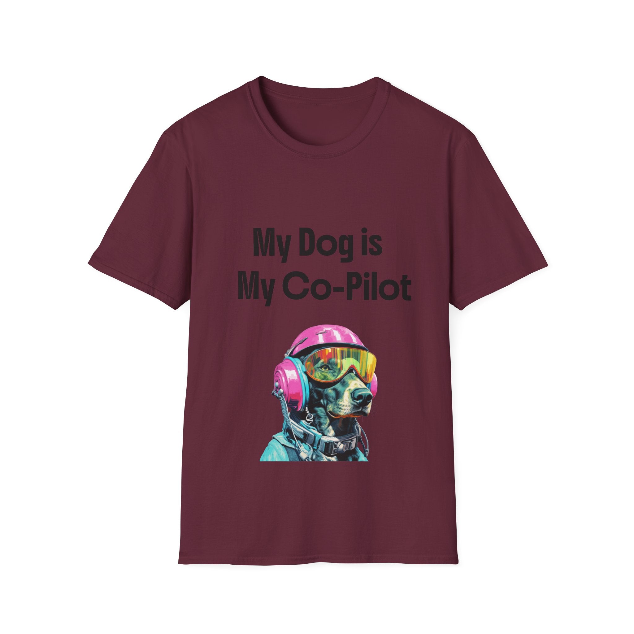 Dog Co-Pilot Unisex Softstyle T-Shirt