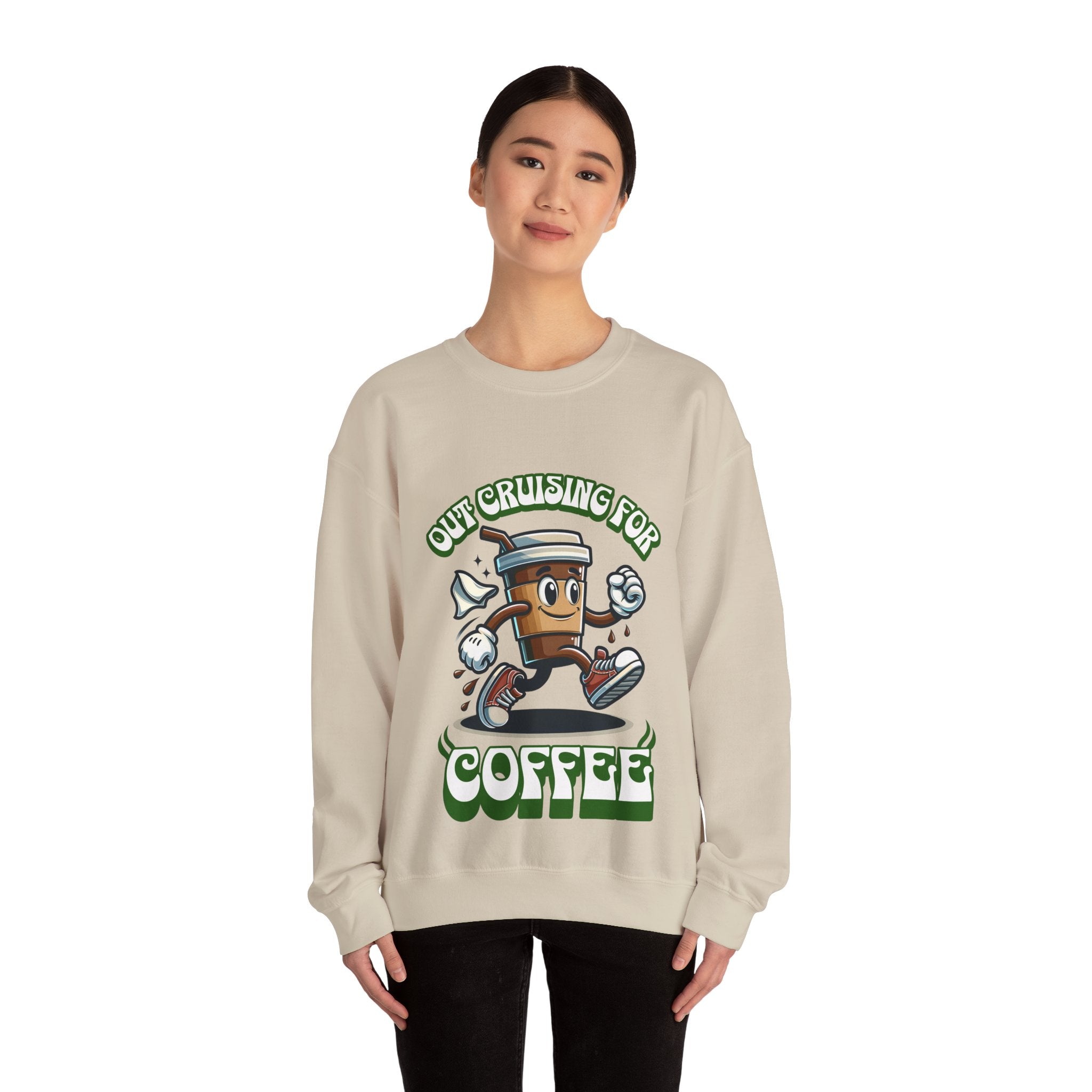 Crusing for Coffee Unisex Heavy Blend™ Crewneck Sweatshirt
