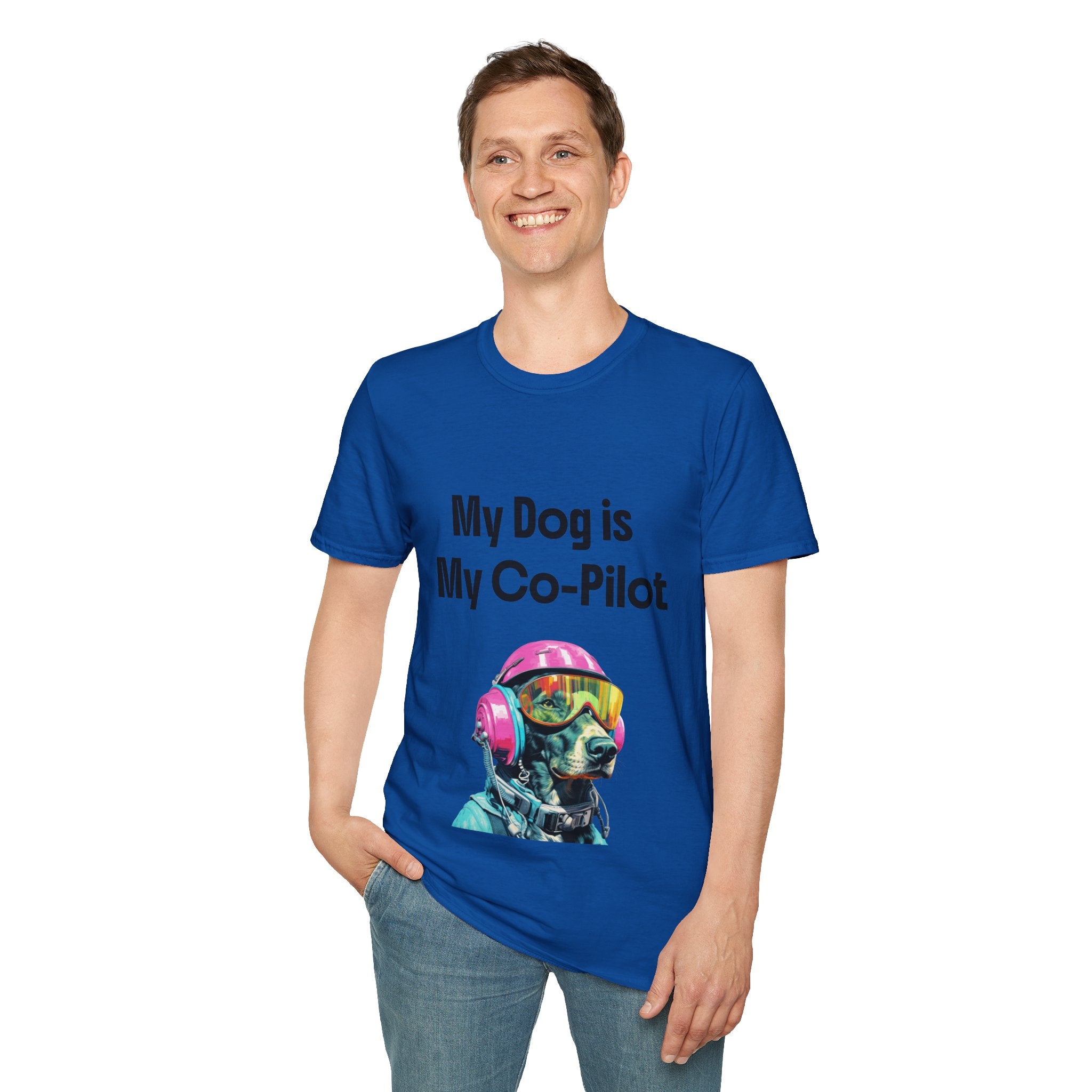 Dog Co-Pilot Unisex Softstyle T-Shirt