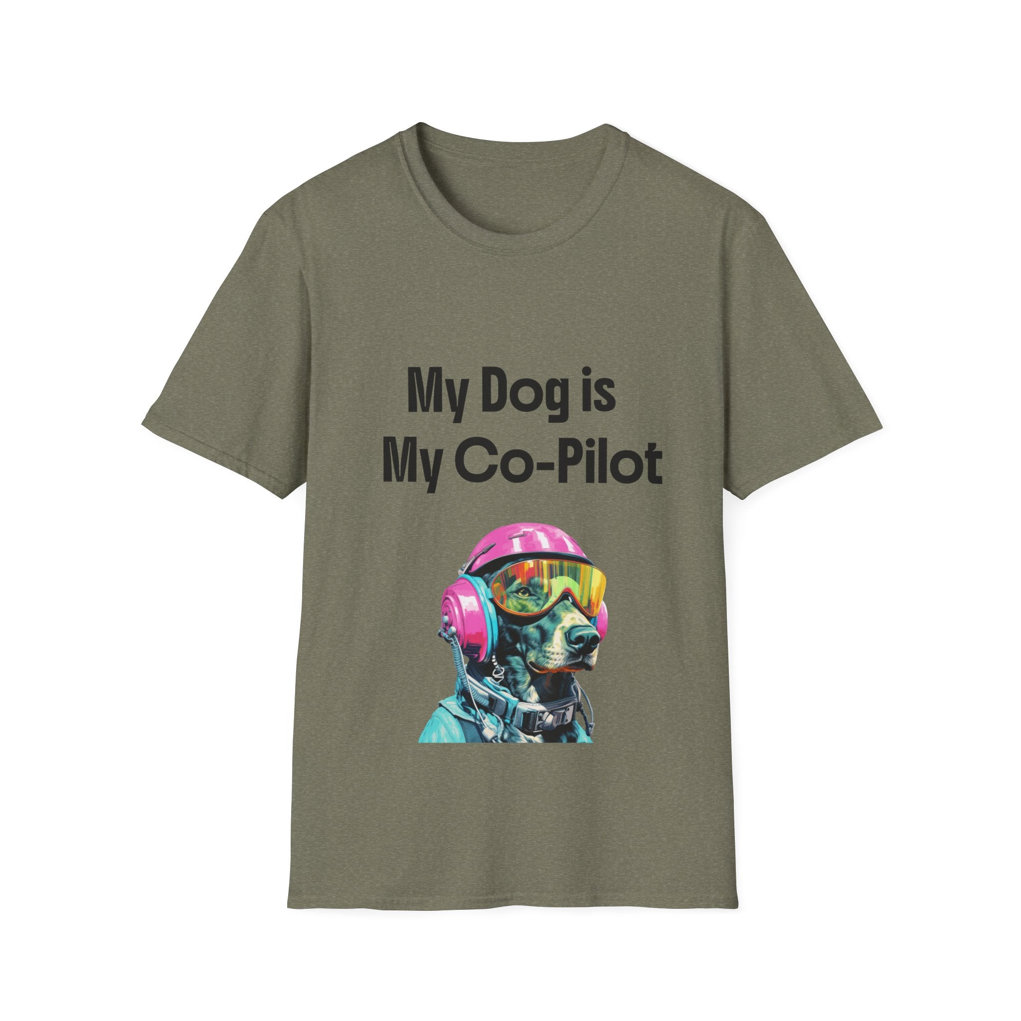 Dog Co-Pilot Unisex Softstyle T-Shirt