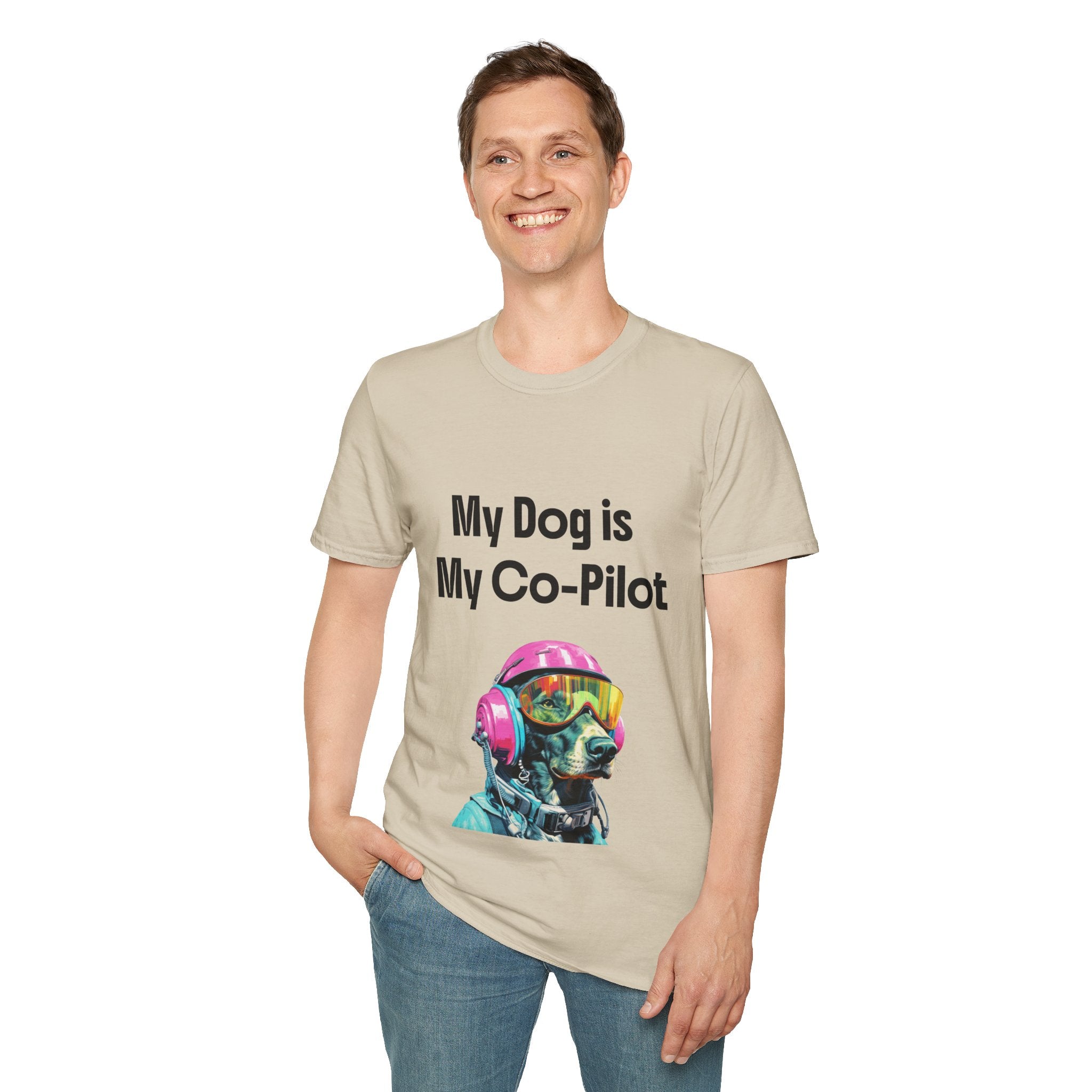 Dog Co-Pilot Unisex Softstyle T-Shirt
