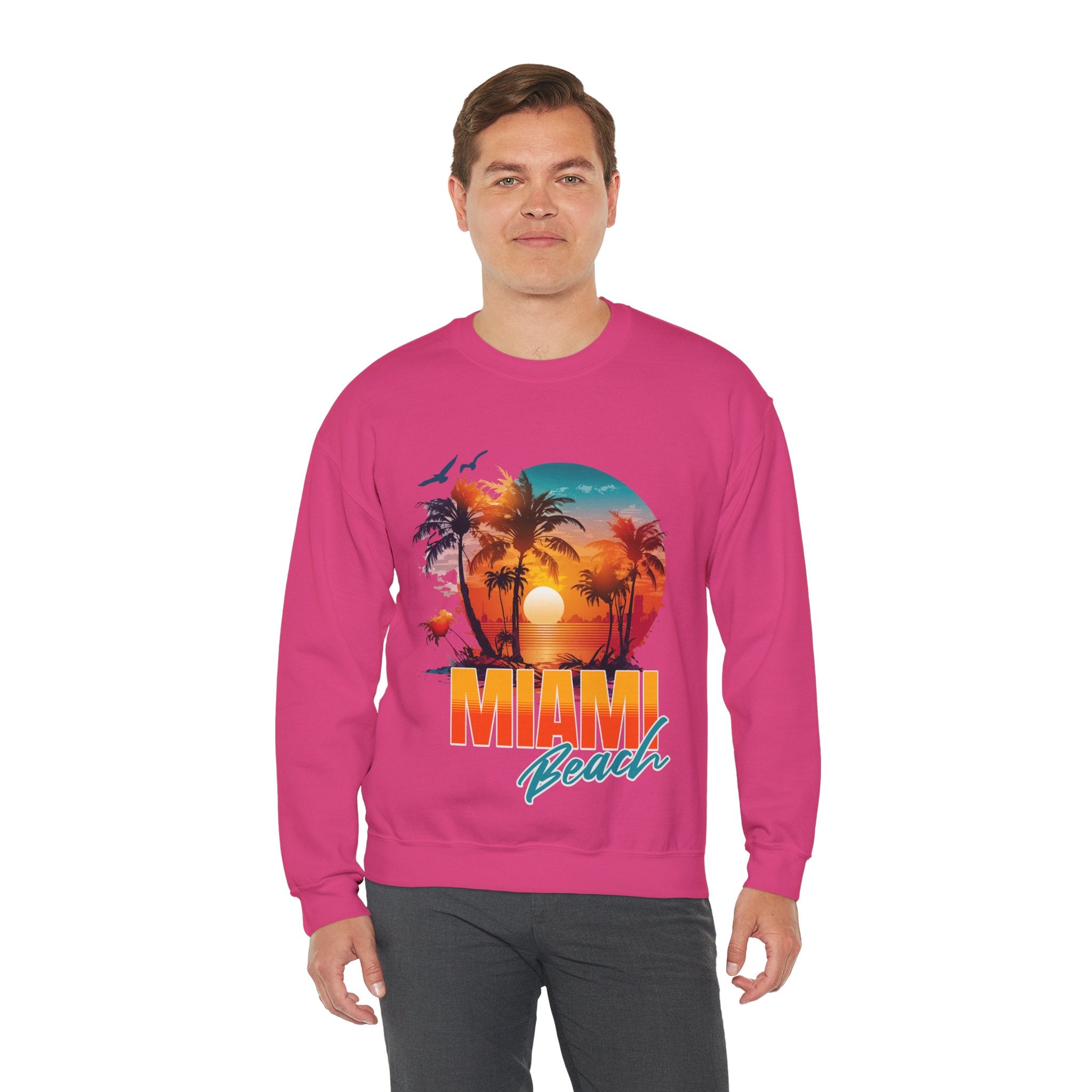 Miami Beach Unisex Heavy Blend™ Crewneck Sweatshirt