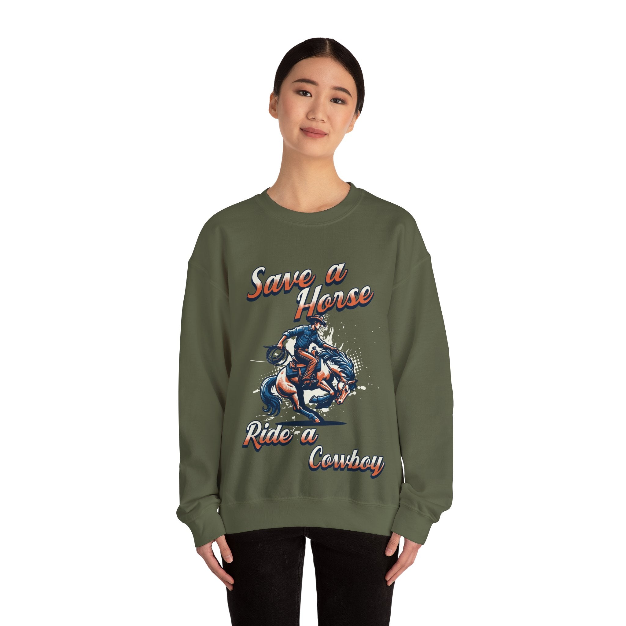 Save a Horse, Ride a Cowboy Unisex Heavy Blend™ Crewneck Sweatshirt