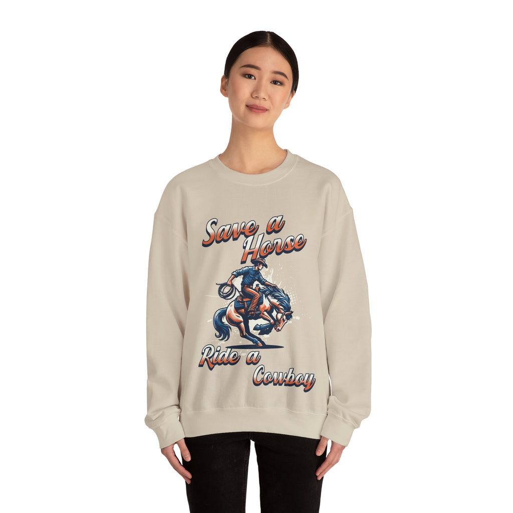 Save a Horse, Ride a Cowboy Unisex Heavy Blend™ Crewneck Sweatshirt