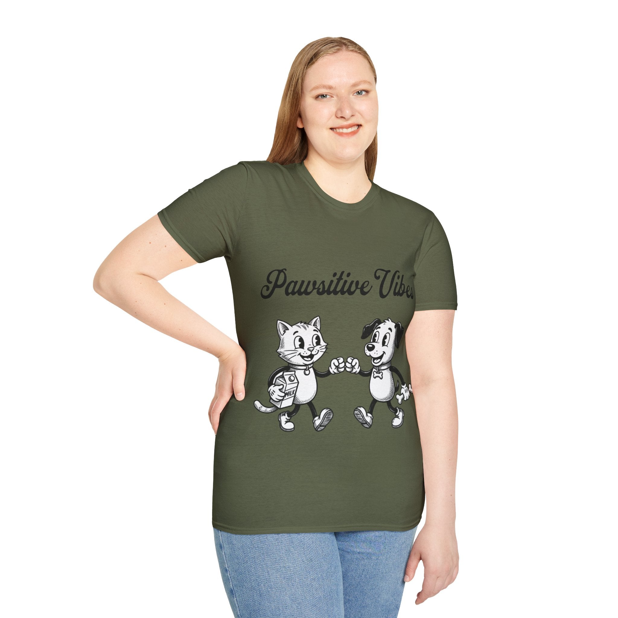Pawsitive Vibes Unisex Softstyle T-Shirt