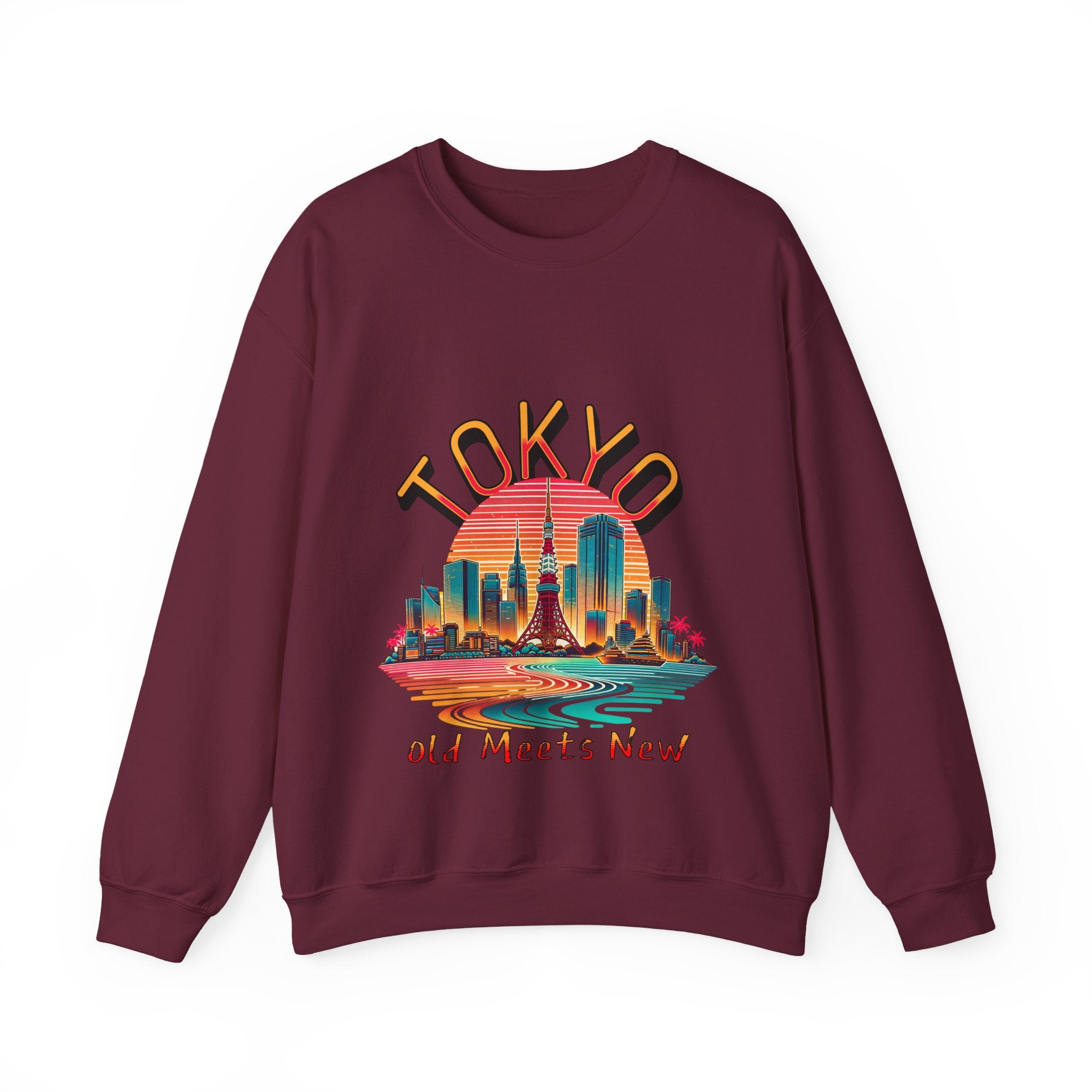 Toyko Old meets New Unisex Heavy Blend™ Crewneck Sweatshirt