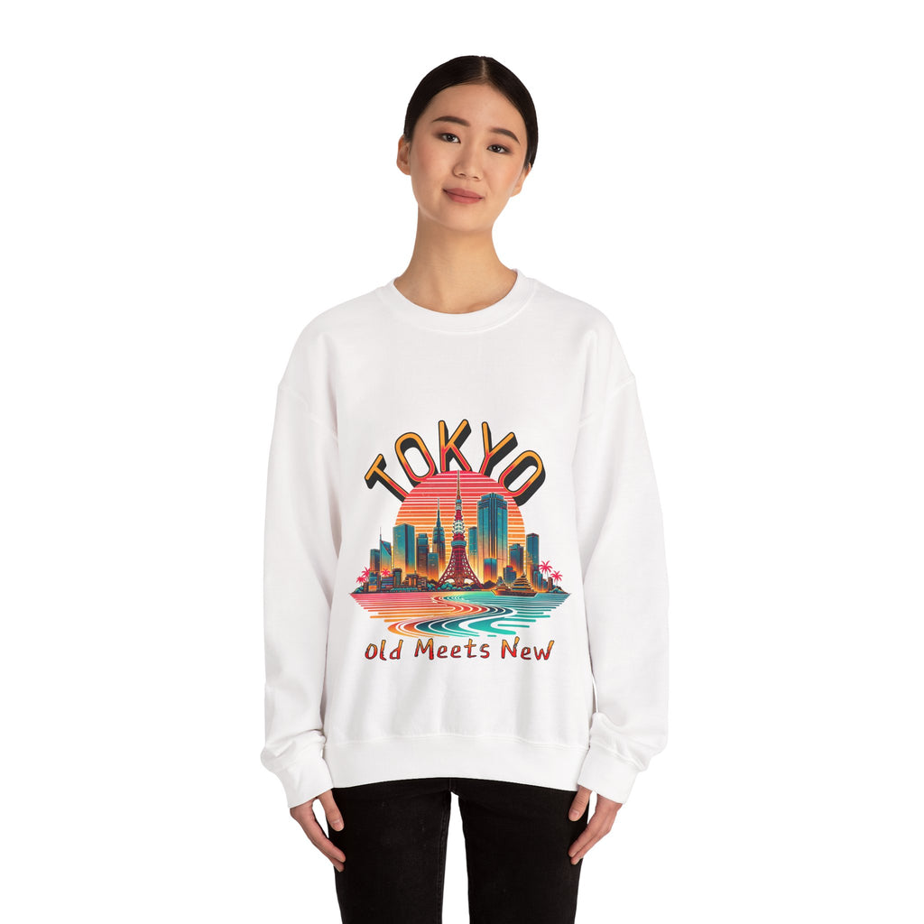 Toyko Old meets New Unisex Heavy Blend™ Crewneck Sweatshirt