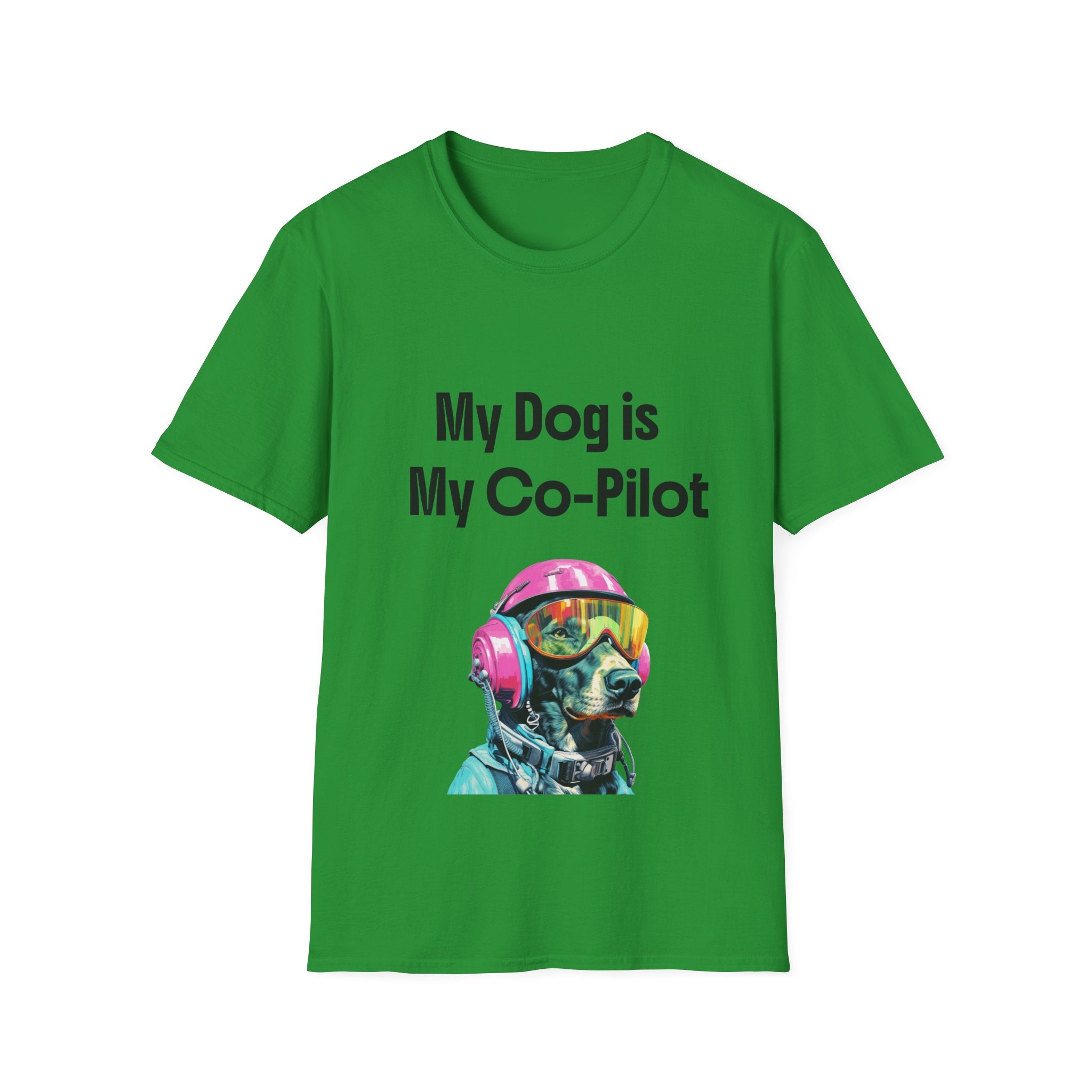 Dog Co-Pilot Unisex Softstyle T-Shirt