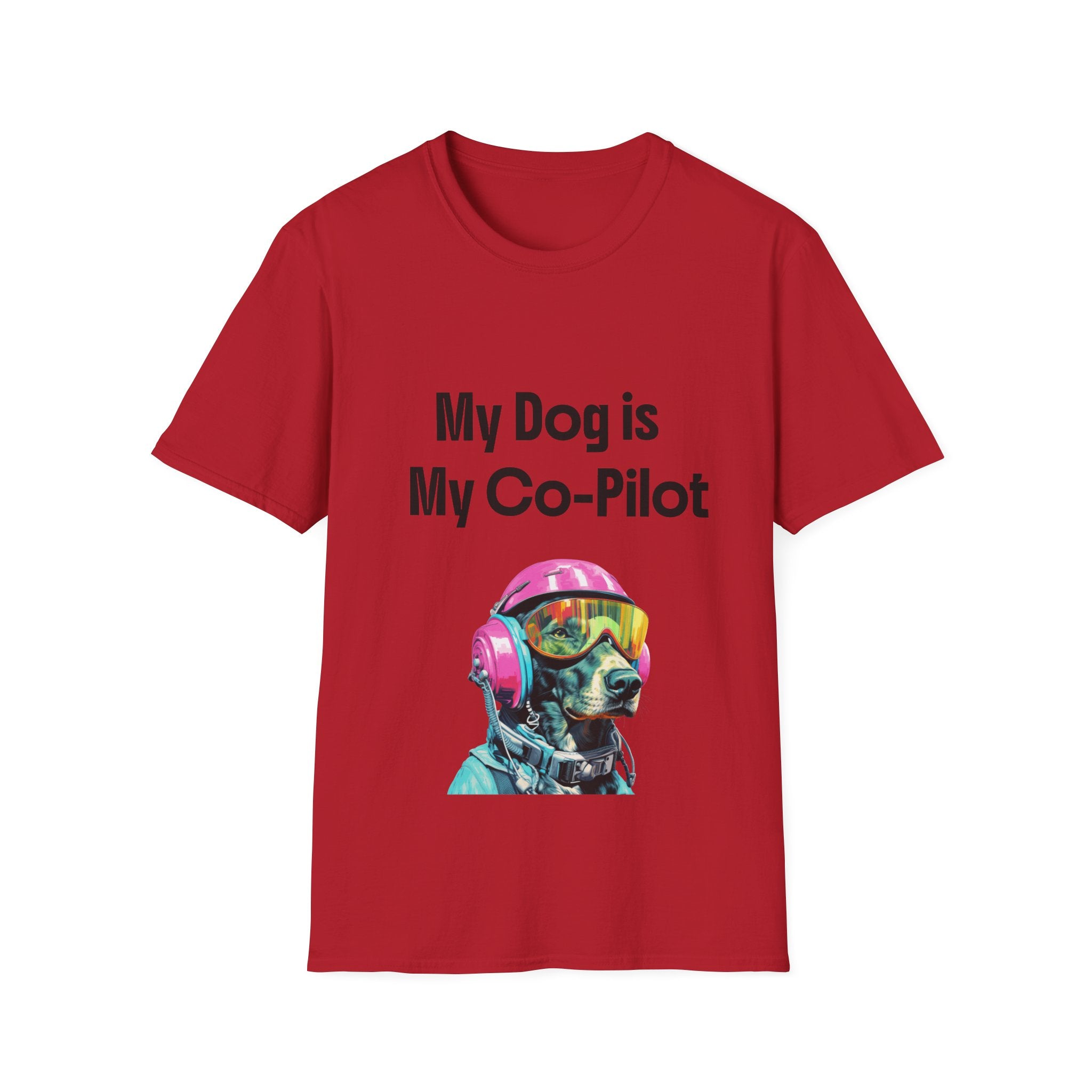 Dog Co-Pilot Unisex Softstyle T-Shirt